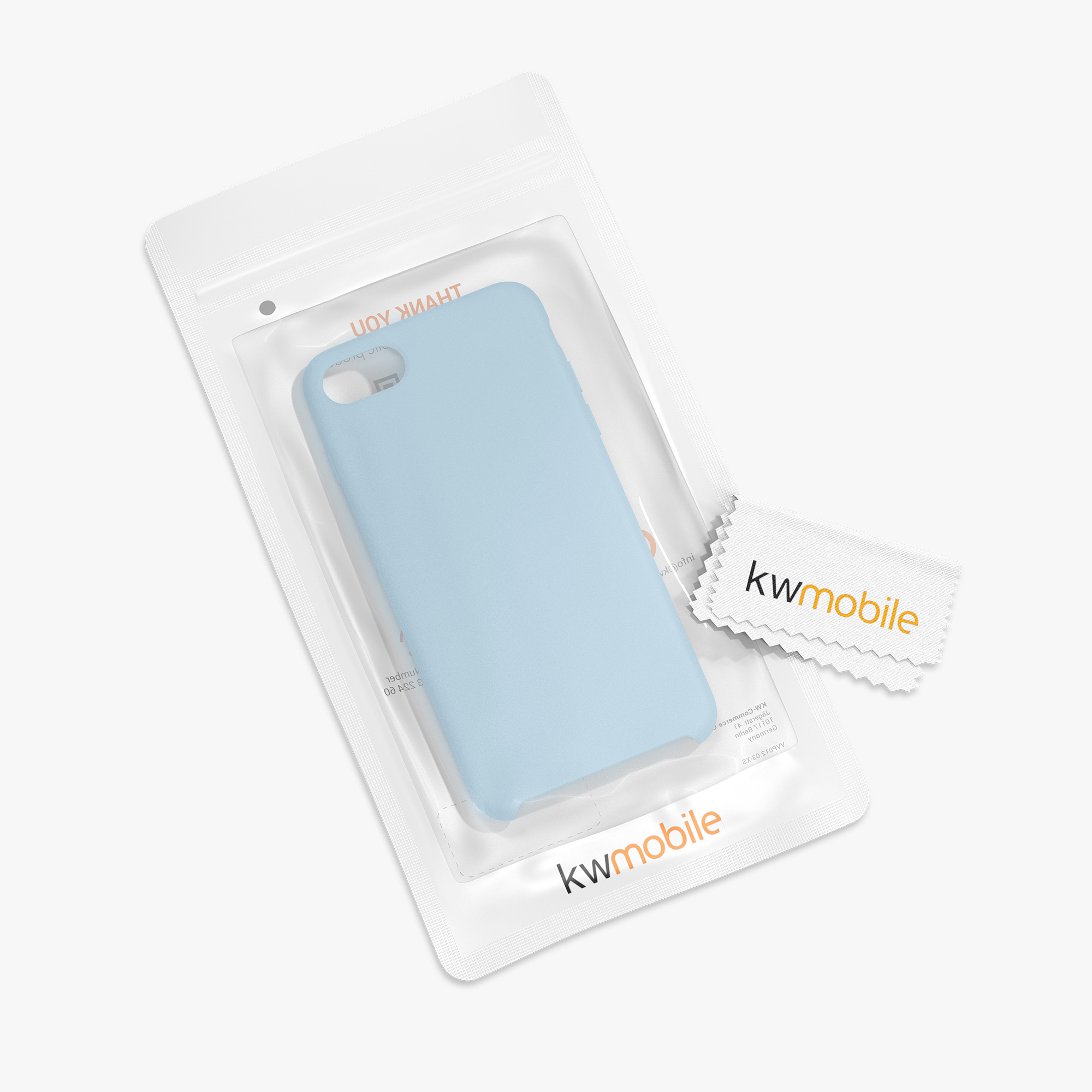 Silikonový TPU kryt kwmobile pro iPhone SE 2022/2020/8/7 - pastelově modrá