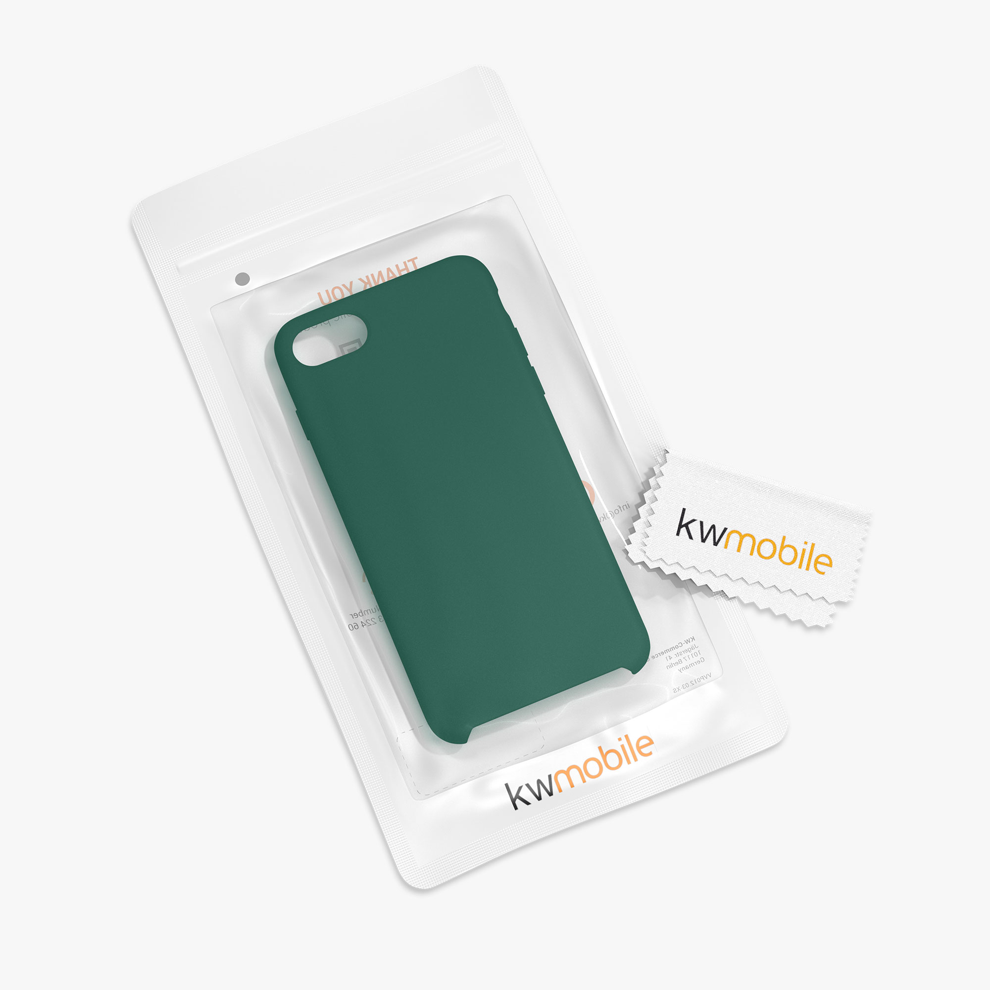 Silikonový TPU kryt kwmobile pro iPhone SE 2022/2020/8/7 - tyrkysově zelená
