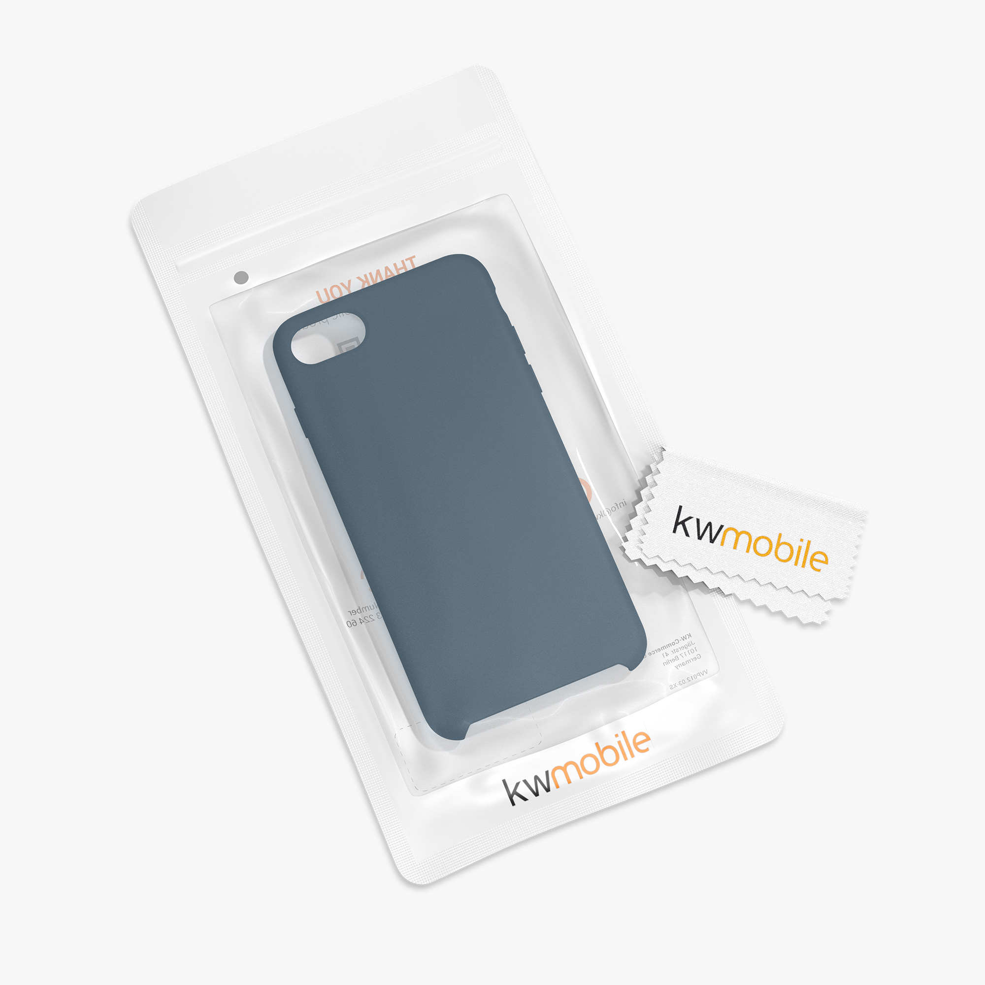 Silikonový TPU kryt kwmobile pro iPhone SE 2022/2020/8/7 - tmavě břidlicová