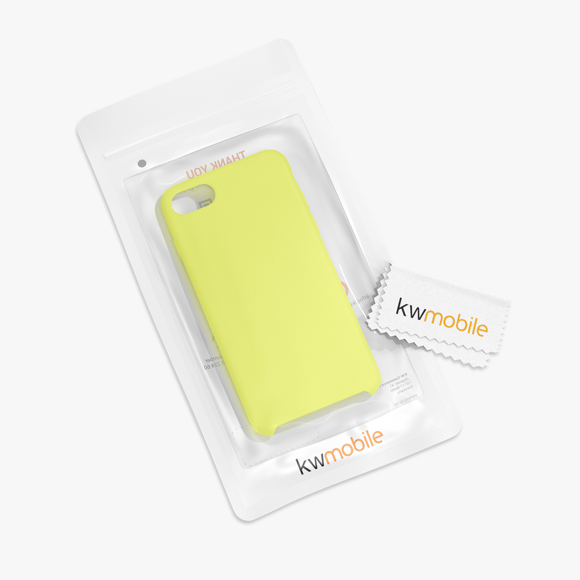 Silikonový TPU kryt kwmobile pro iPhone SE 2022/2020/8/7 - pastelově žlutá