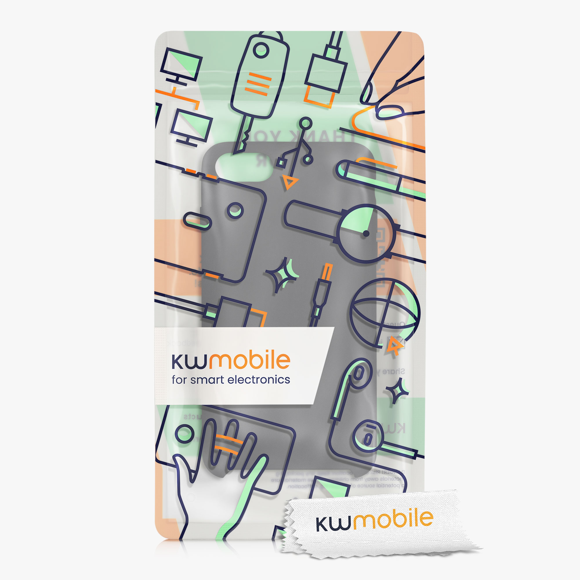 Silikonový TPU kryt kwmobile pro iPhone SE 2022/2020/8/7 - černá matná