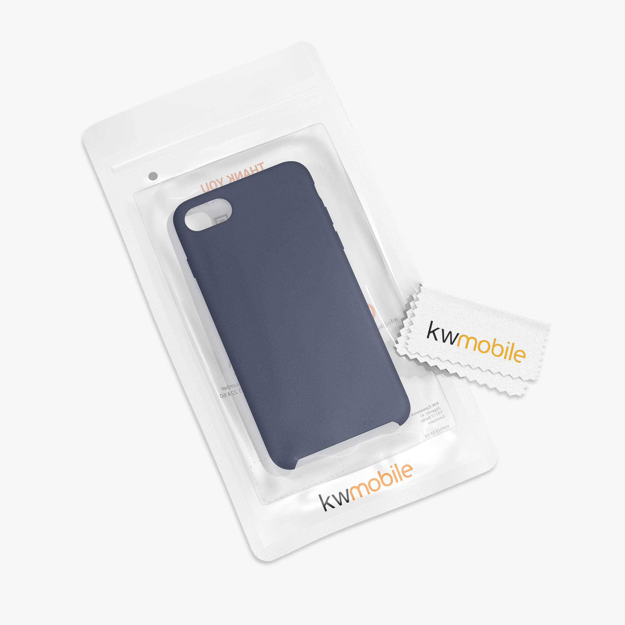 Silikonový TPU kryt kwmobile pro iPhone SE 2022/2020/8/7 - tmavě modrá