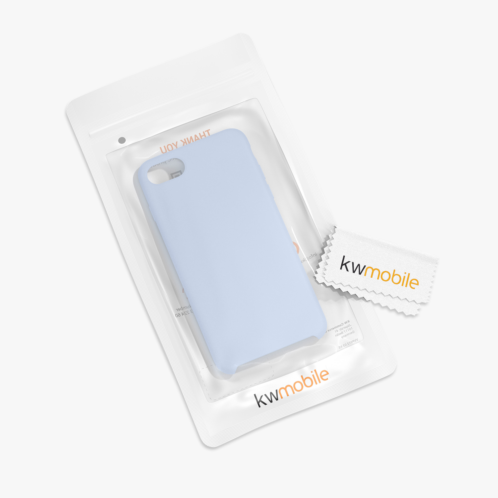 Silikonový TPU kryt kwmobile pro iPhone SE 2022/2020/8/7 - světle modrá matná
