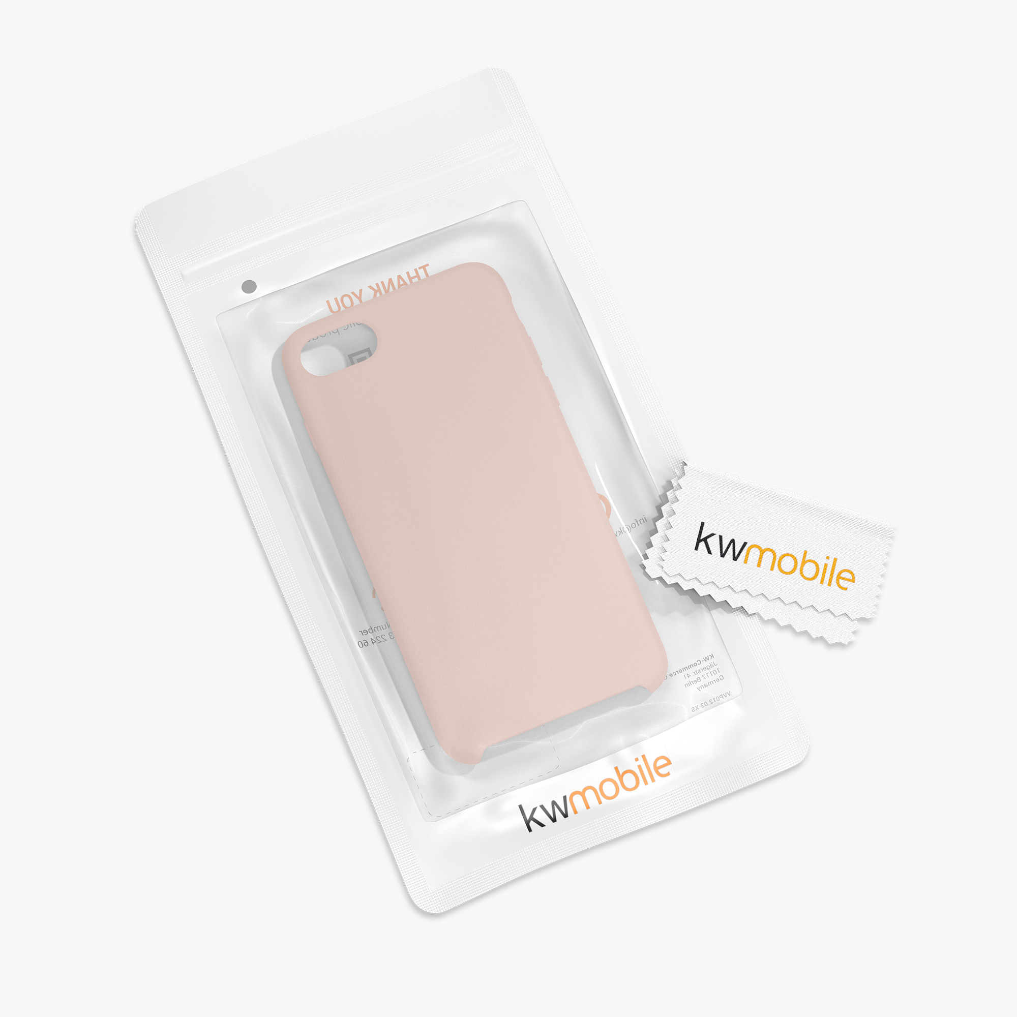 Silikonový TPU kryt kwmobile pro iPhone SE 2022/2020/8/7 - růžově zlatá matná