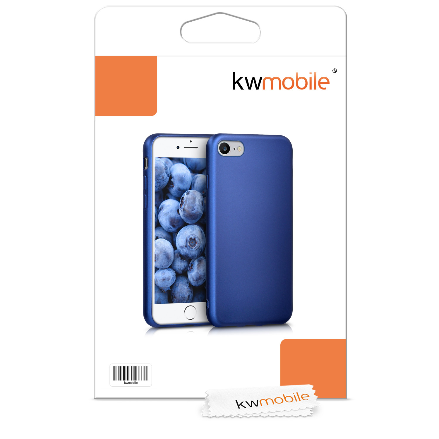 Metalický TPU kryt kwmobile pro iPhone SE 2022/2020/8/7 - metalická modrá