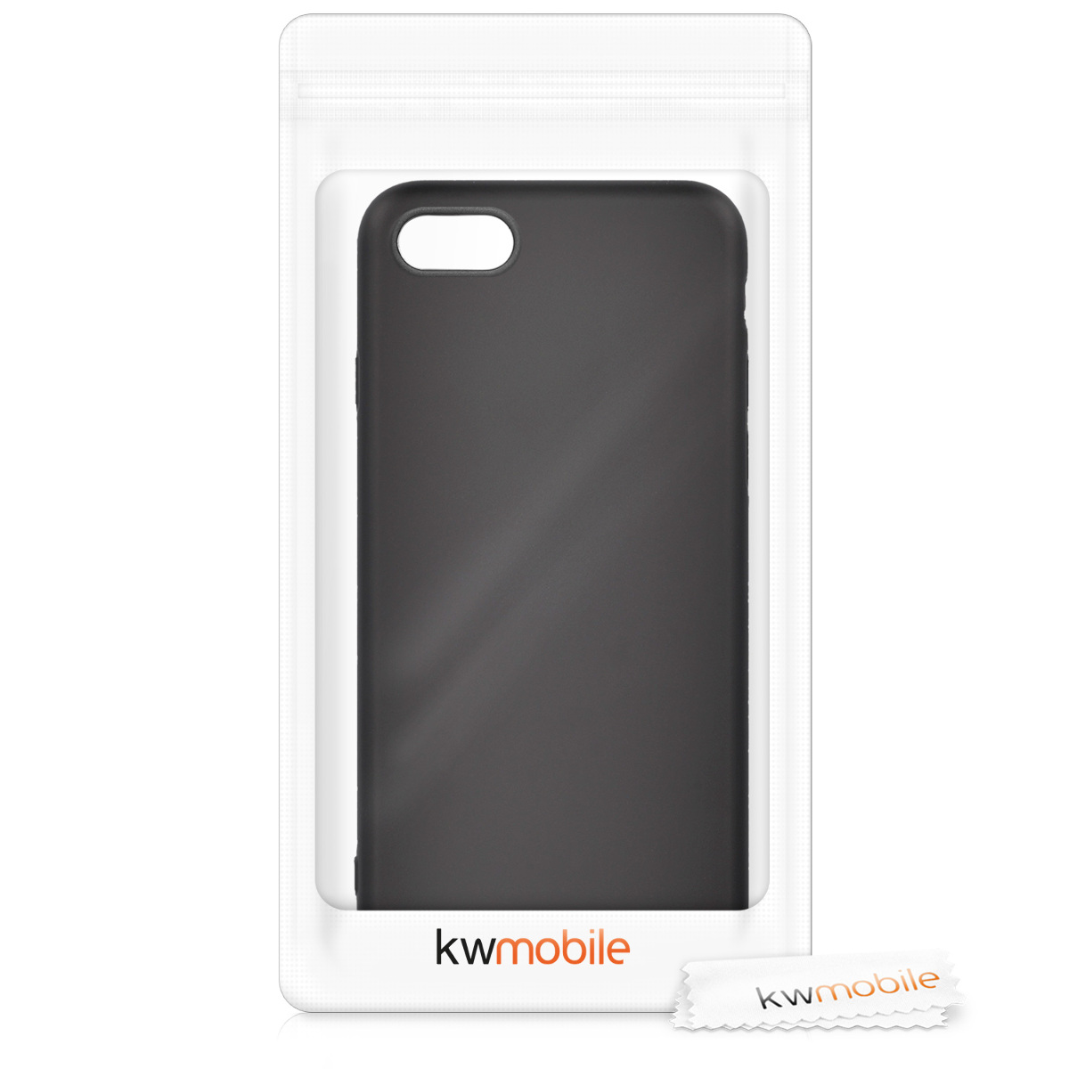Metalický TPU kryt kwmobile pro iPhone SE 2022/2020/8/7 - metalická černá