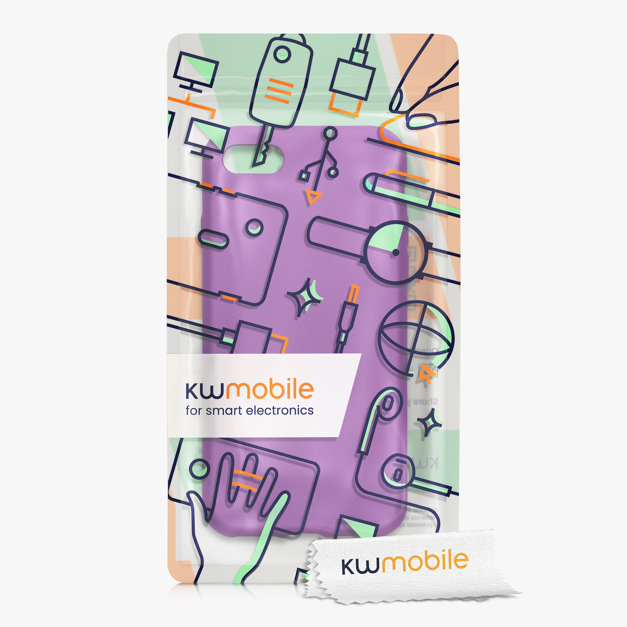 Metalický TPU kryt kwmobile pro iPhone SE 2022/2020/8/7 - metalická fialová