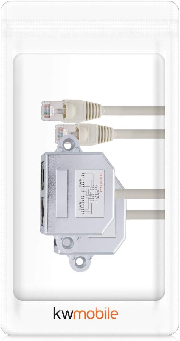 Síťový RJ45 rozbočovač kwmobile - 2 ks - RJ45 síťový rozbočovač 1x RJ45 na 2x RJ45 - Cat5/Cat6