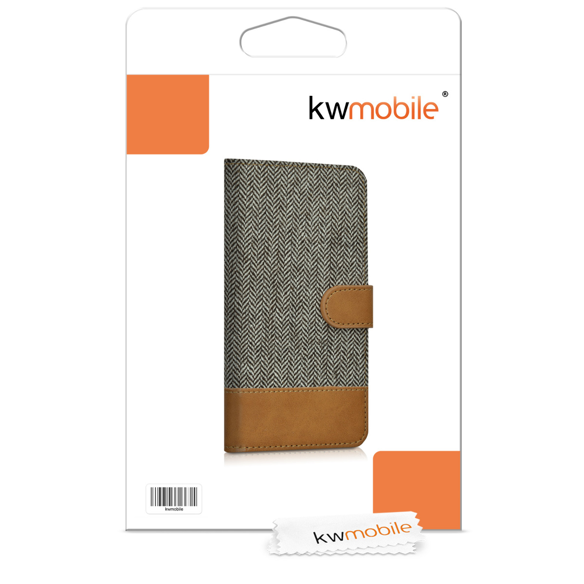 Flip pouzdro peněženka Samsung Galaxy A5 (2017) kwmobile textil ekokůže Tmavě šedá / hnědá