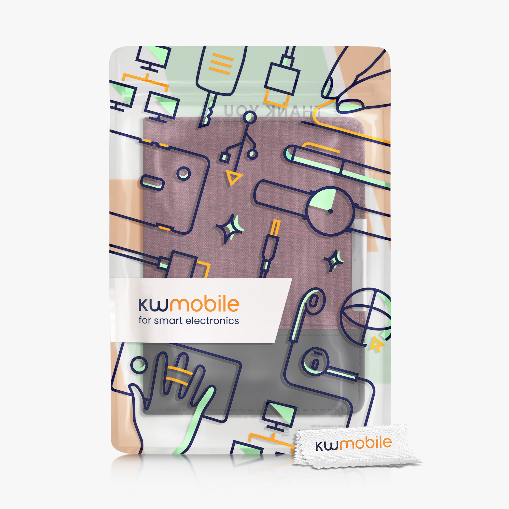 Pu kožené canvas pouzdro na čtečku Kobo Aura Edition 2 tmavě červeno-černé se stojánkem