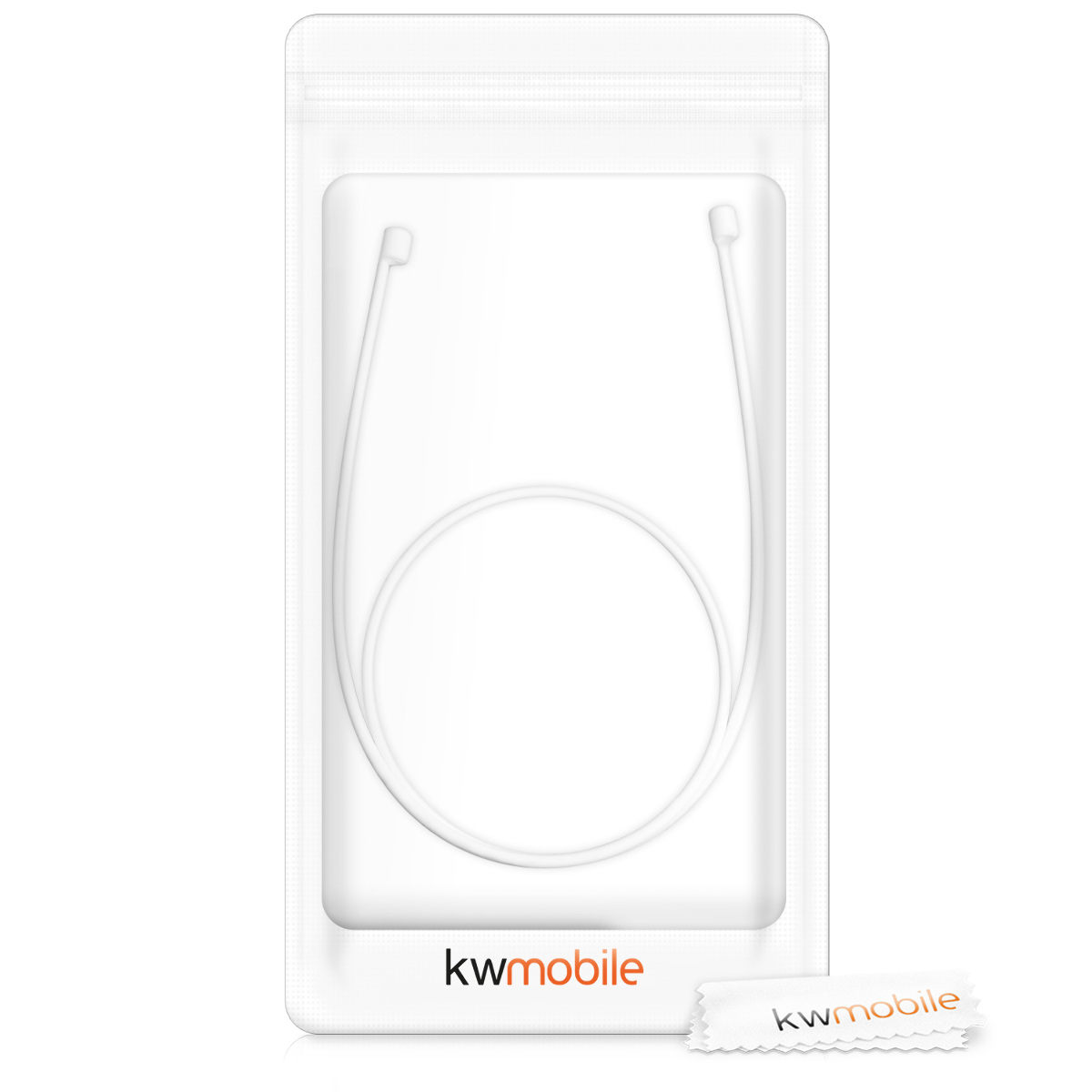 Silikonová šňůrka AirPods kwmobile anti-loss bílá 1 ks