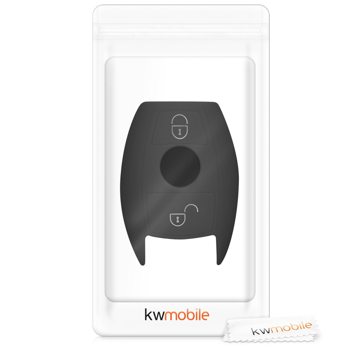 Pouzdro na klíč od auta kwmobile Mercedes-Benz 2 tlačítka Keyless Go, černá