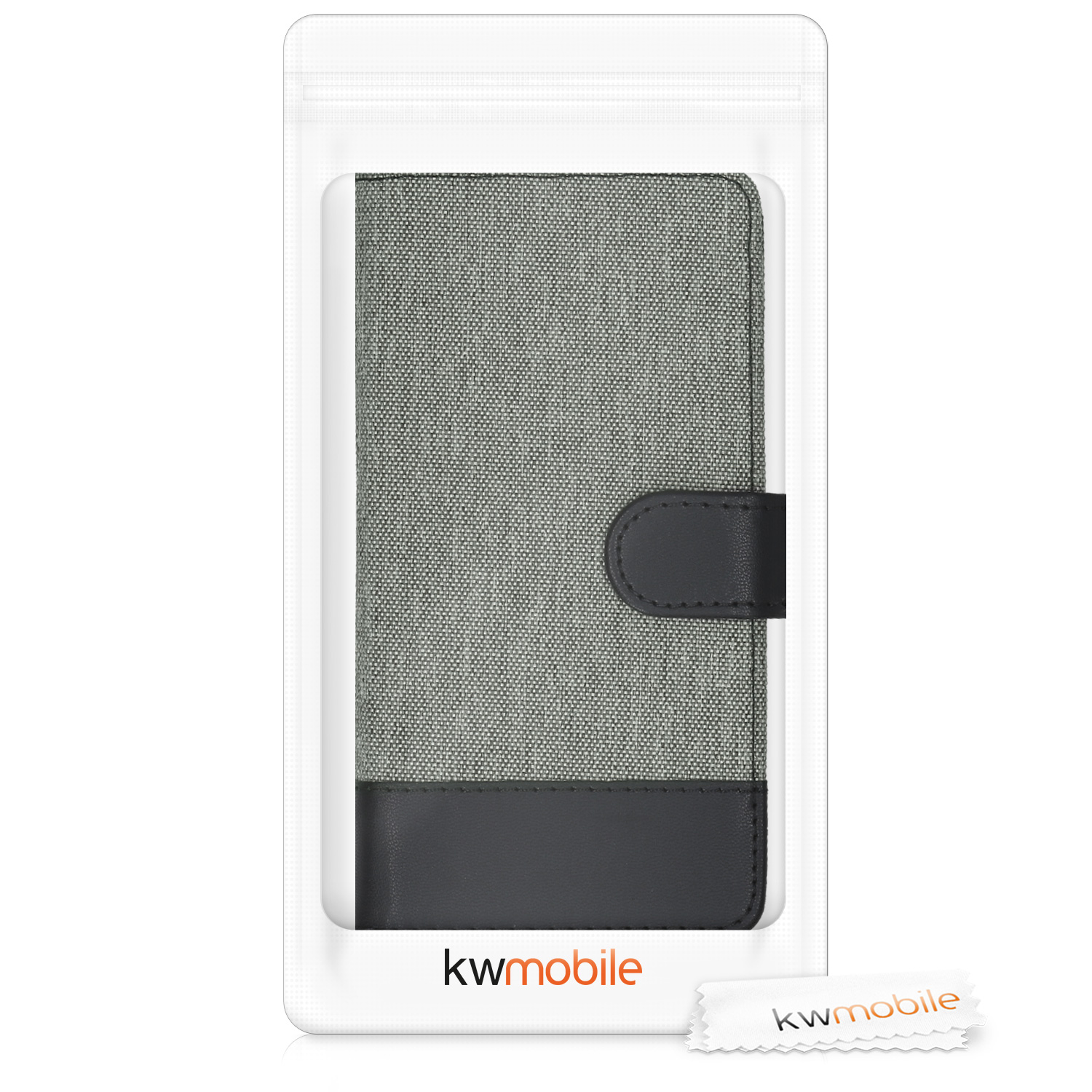 Flip pouzdro bq Aquaris X / X Pro kwmobile - šedá a černá 