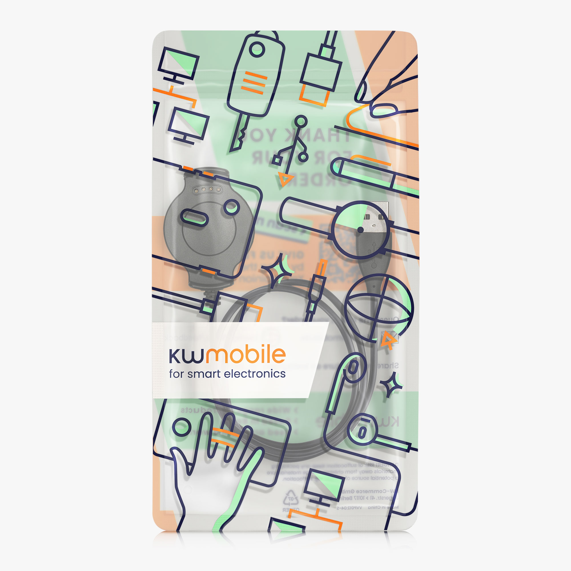 Nabíjecí kabel kwmobile pro Huawei Watch 2 - černá