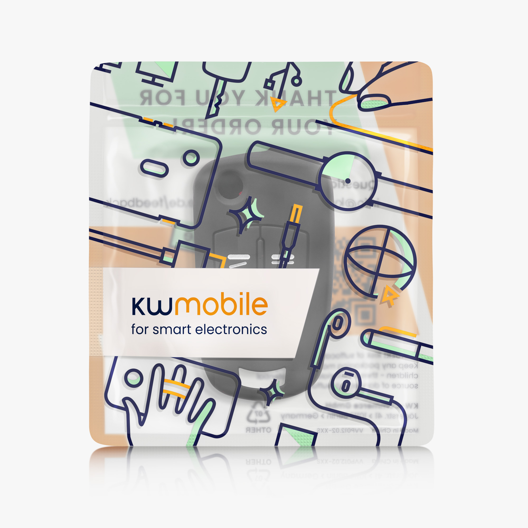 Pouzdro na klíč od auta kwmobile pro Vauxhall (Opel) 2 Button Car Flip Key, bílá / černá
