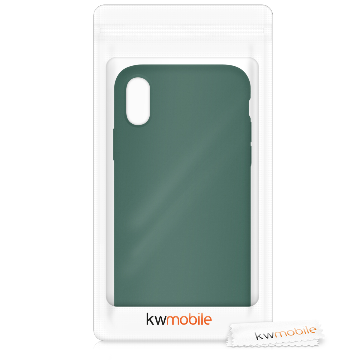Silikonový kryt na mobil kwmobile pro Apple iPhone X - lesní zelená