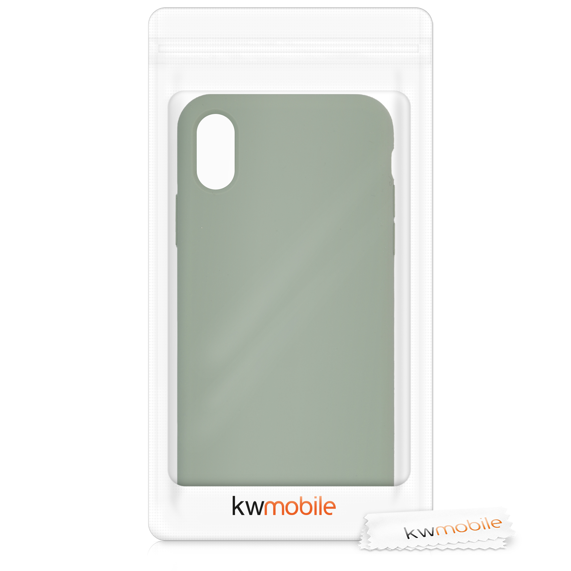 Silikonový TPU kryt kwmobile pro iPhone X - šedozelená