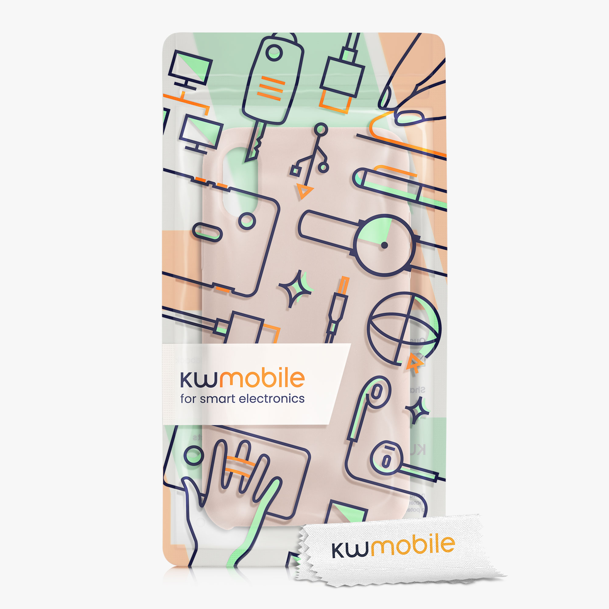 Silikonový kryt na mobil kwmobile pro Apple iPhone X - krémová Coconut Swirl