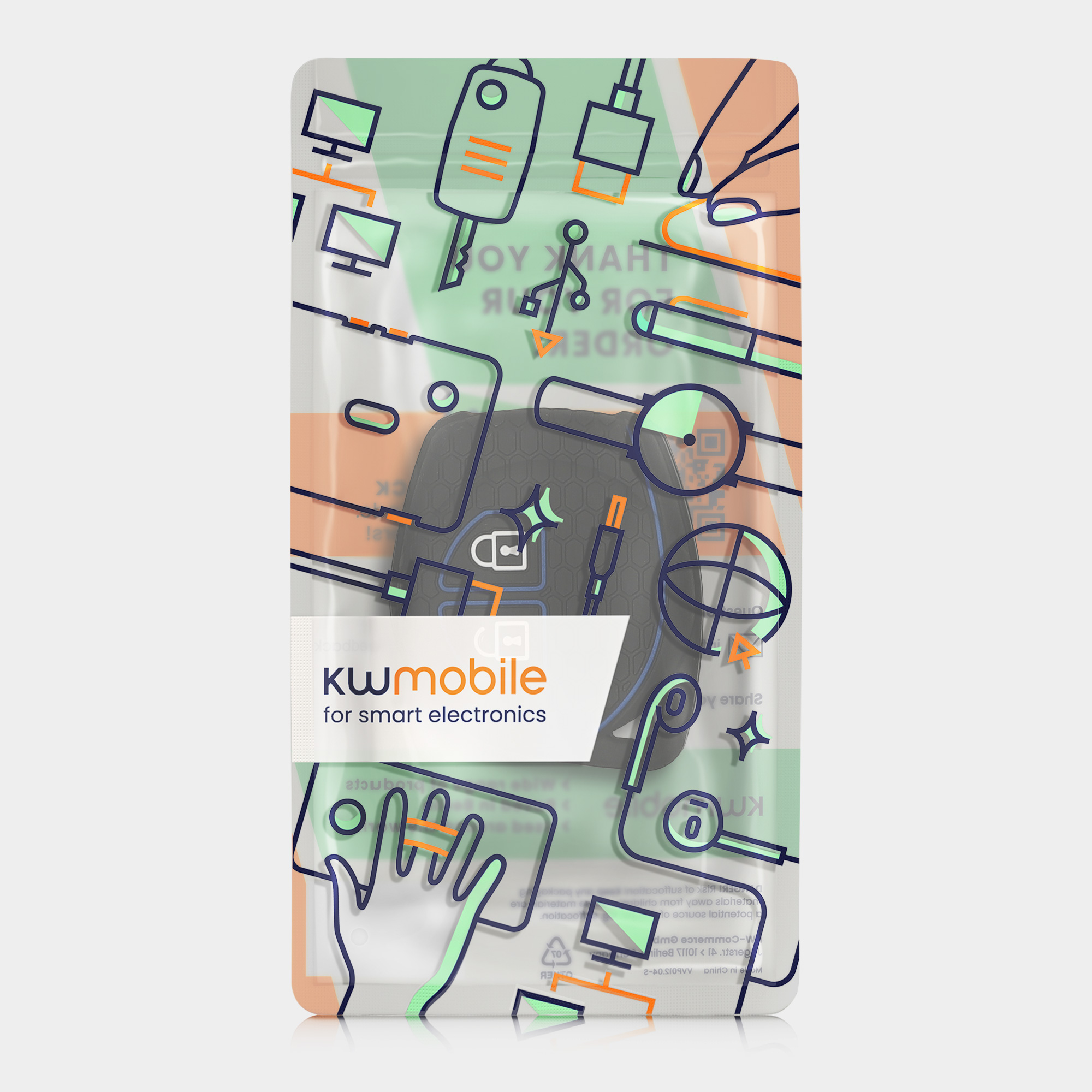 Pouzdro na klíč od auta Suzuki 2 Button kwmobile - modrá / černá matná