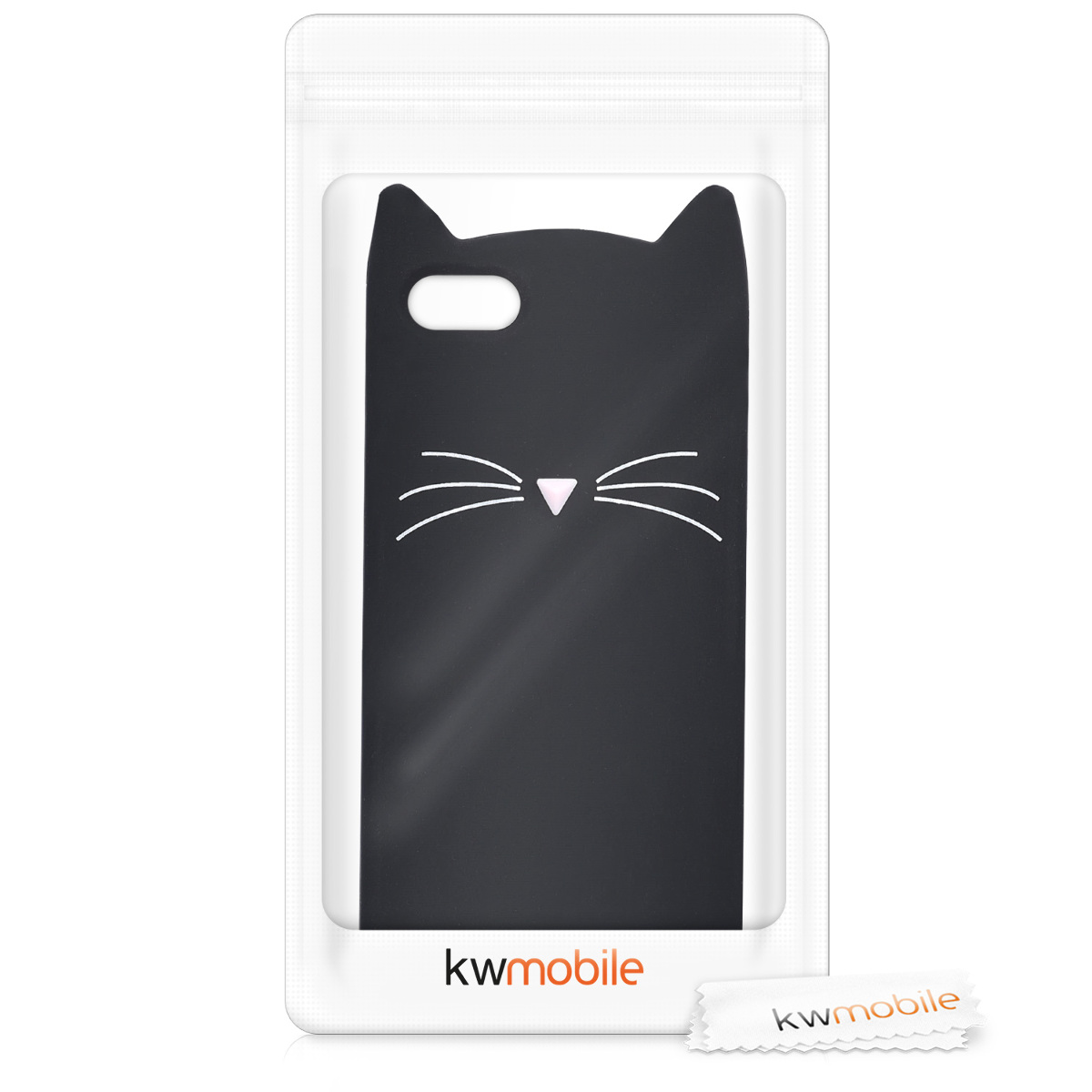 Silikonový kryt kwmobile pro Apple iPhone SE (1.Gen 2016) / iPhone 5 / iPhone 5S - kočka, černá, bílá