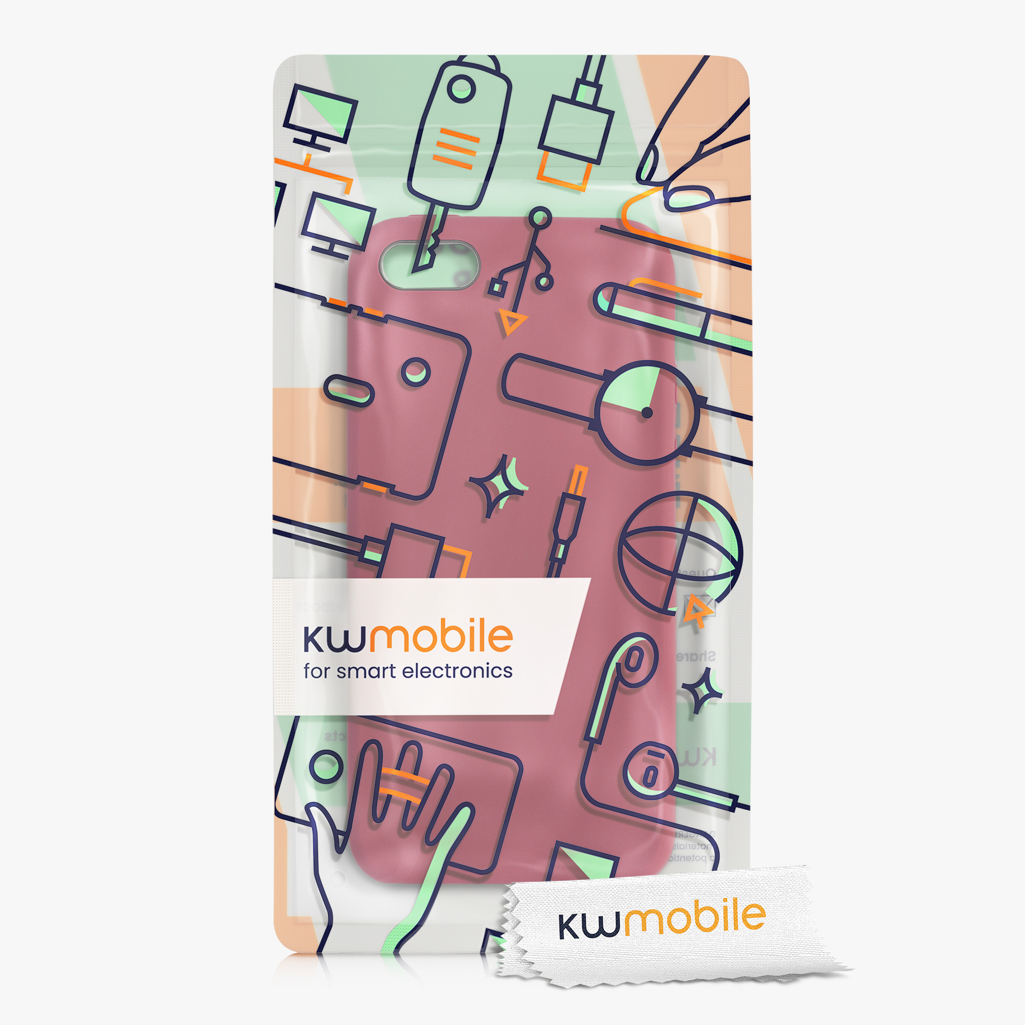 Silikonový TPU kryt kwmobile pro iPhone SE (1. generace 2016) / iPhone 5 / iPhone 5S - třešňově červená