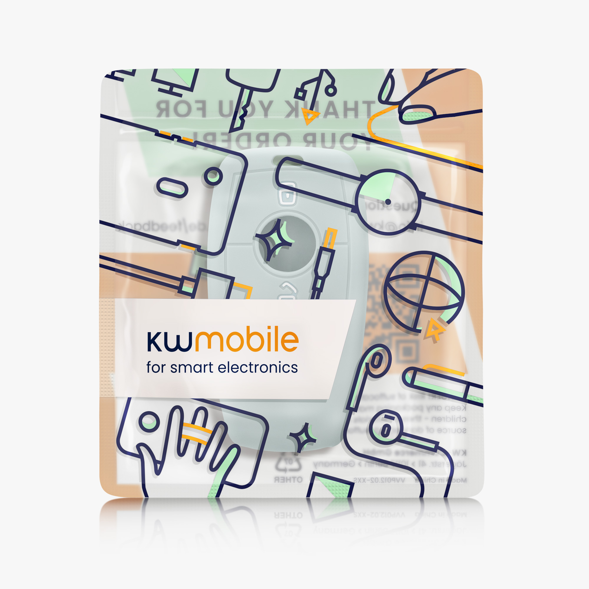 Pouzdro na klíč od auta kwmobile Mercedes-Benz Smart Key Keyless, Cool Mint