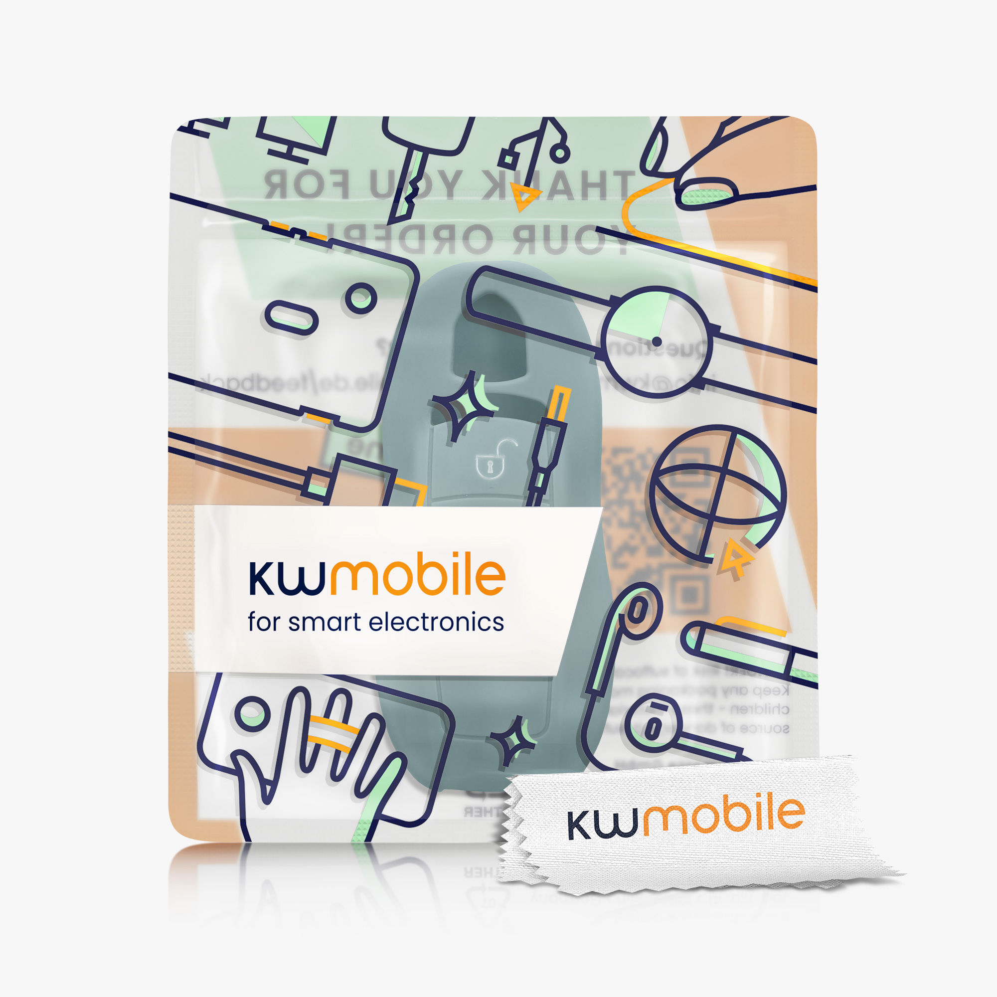Pouzdro klíč auto Porsche arktická noc kwmobile