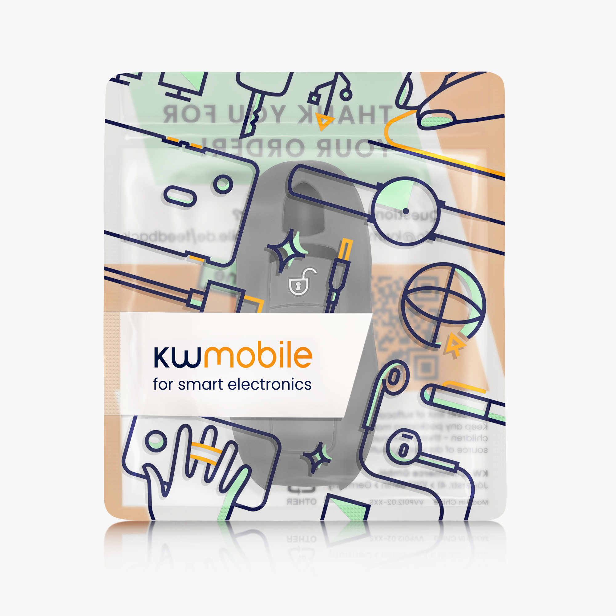 Pouzdro klíč auto Porsche šedá kwmobile