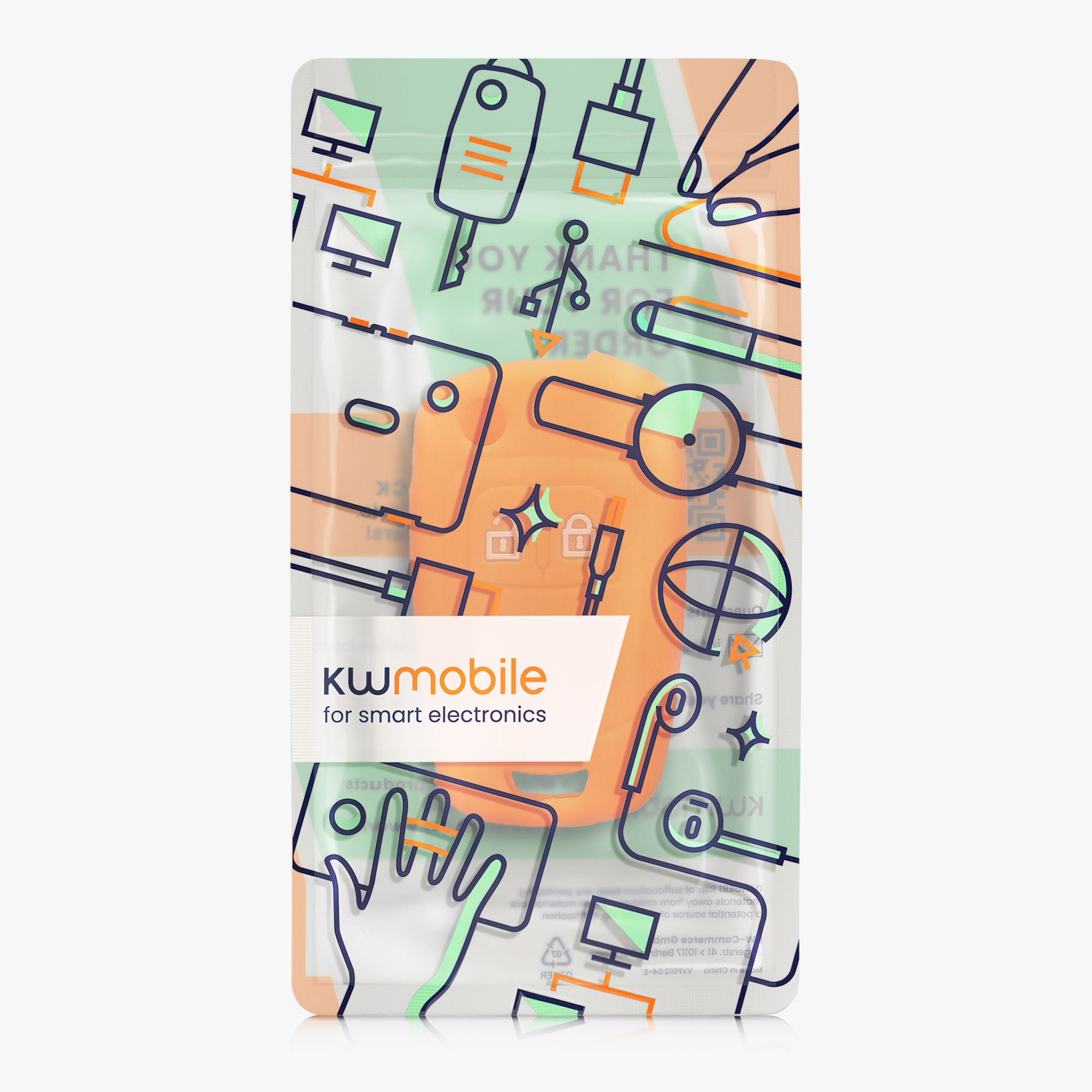 Pouzdro na klíč od auta kwmobile pro Vauxhall (Opel) Chevrolet 2 Button Car Flip Key, oranžová