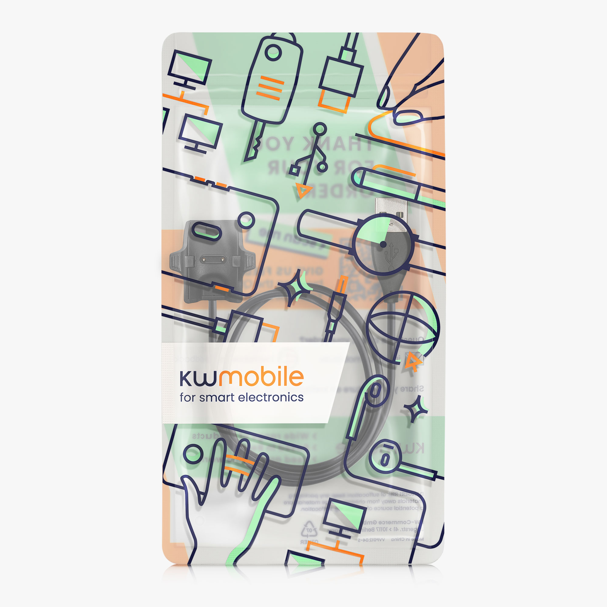 Nabíjecí kabel pro chytré hodinky HONOR Band 5 / 4 / 3 / 3 Pro / 2 / 2 Pro USB černý