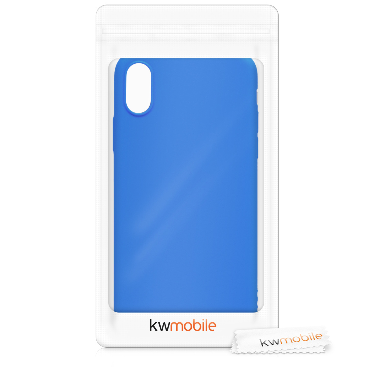 Silikonový kryt na mobil kwmobile pro Apple iPhone X - neonově modrá