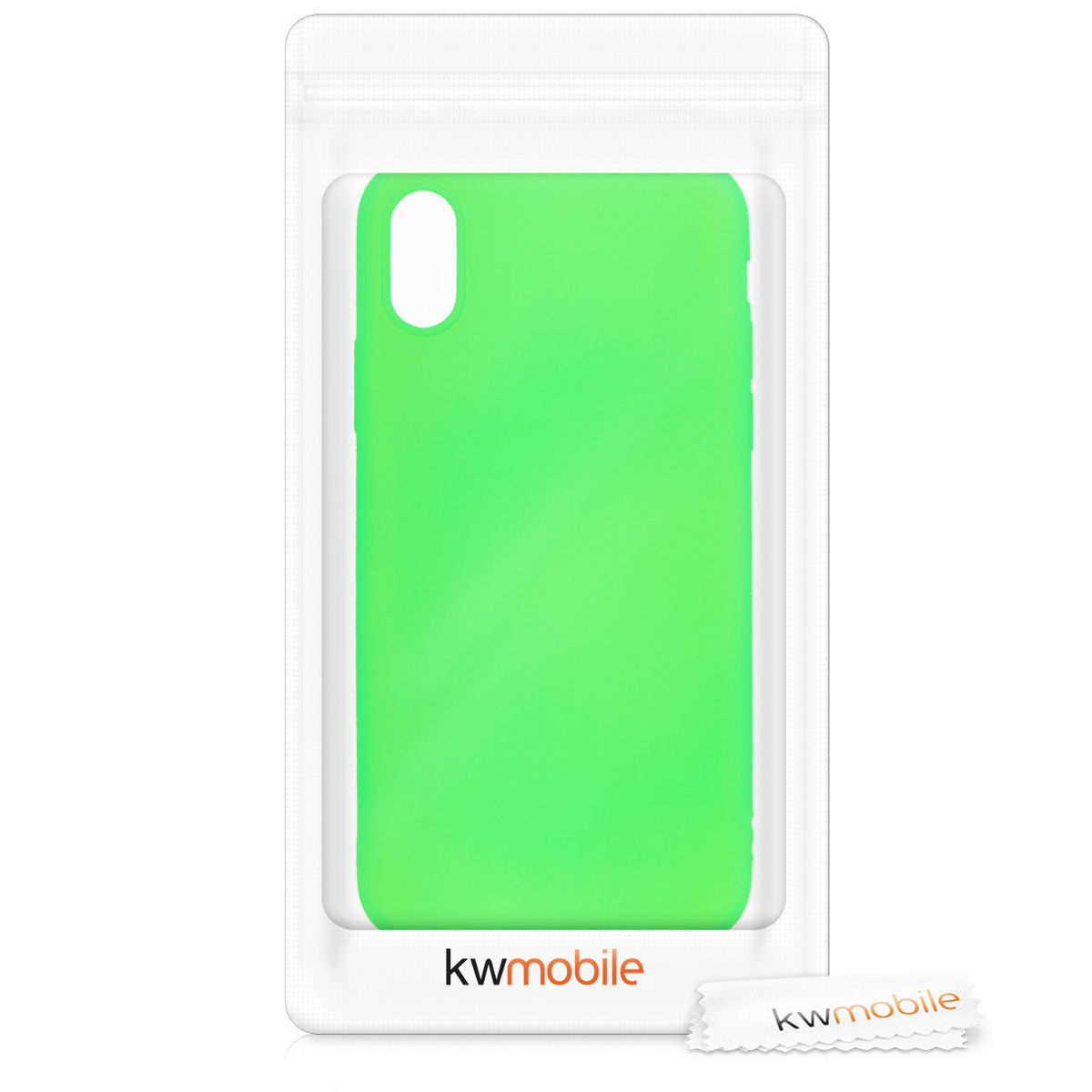 Silikonový kryt na mobil kwmobile pro Apple iPhone X - neonově zelená