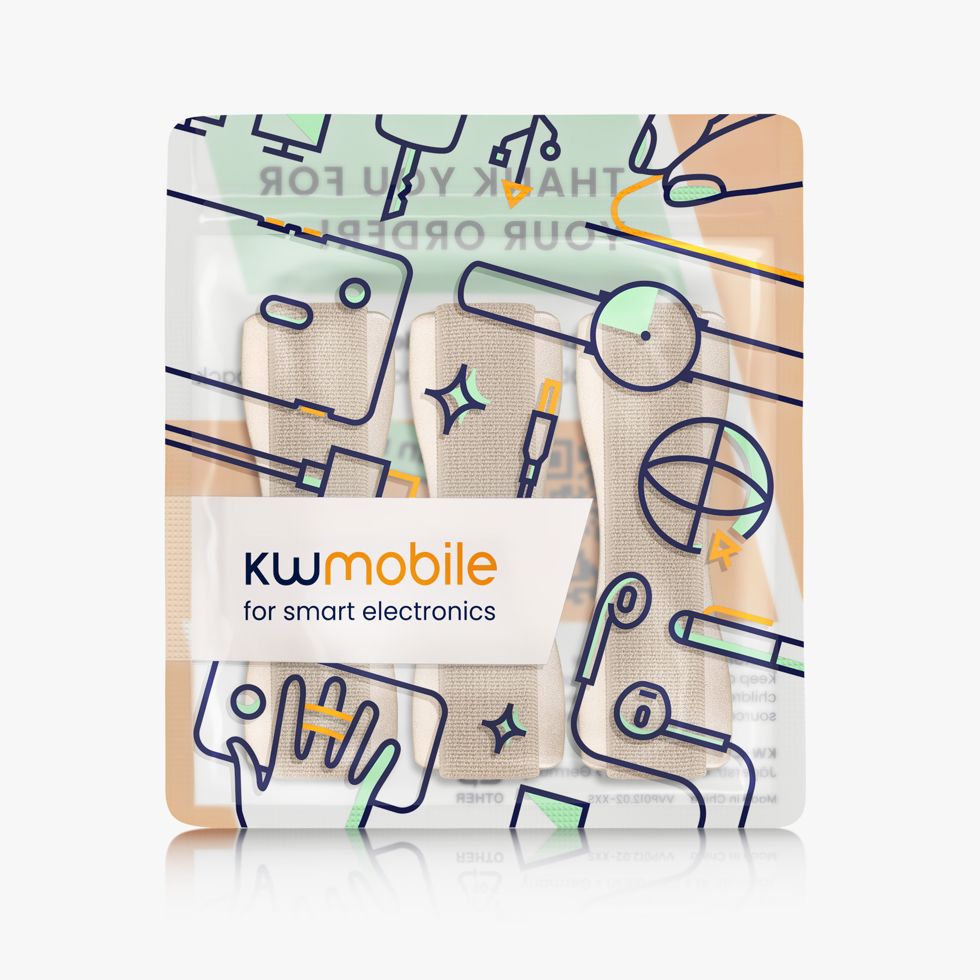Držáky na prst kwmobile pro smartphone, zlatá