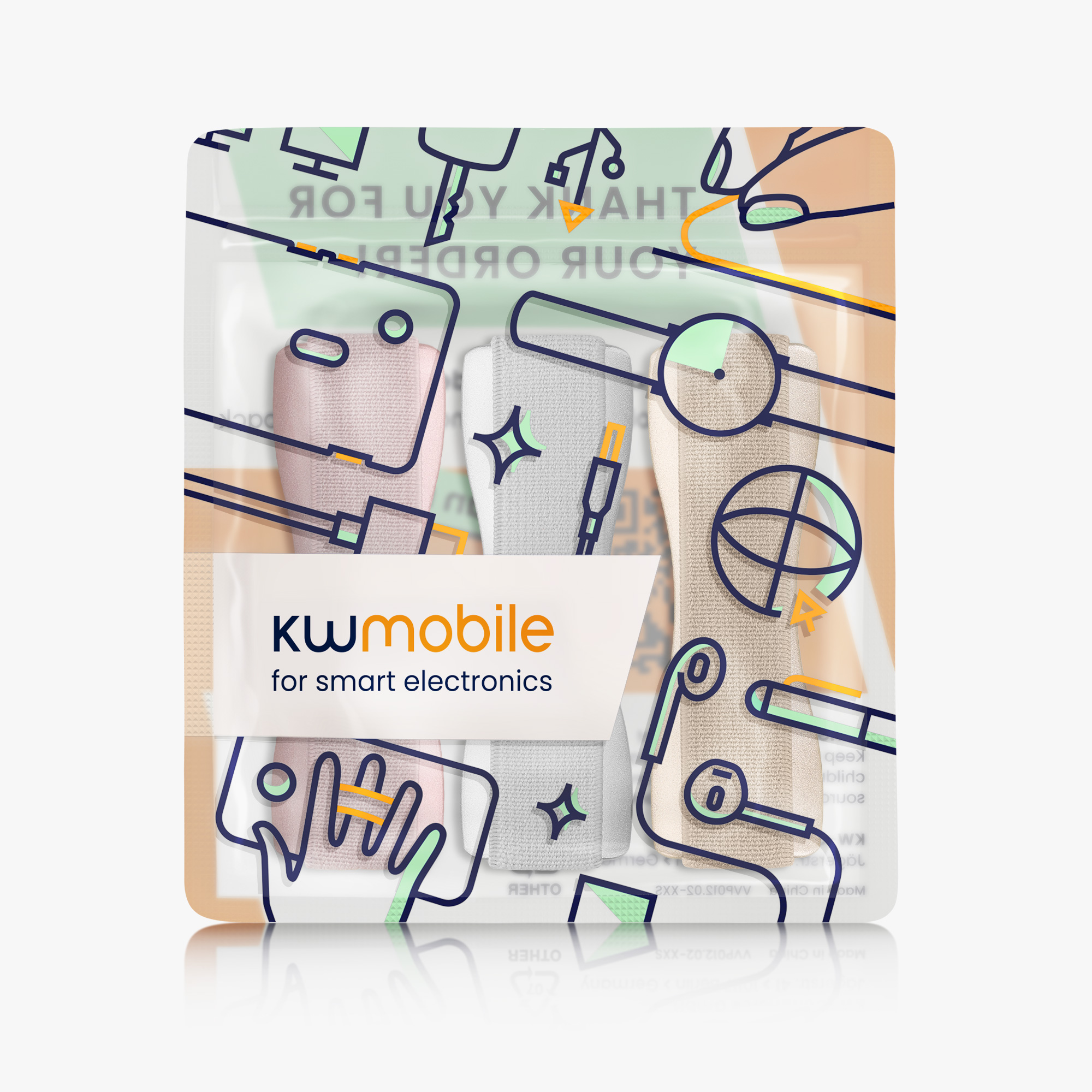 3x Řemínek Phones kwmobile - zlatá / stříbrná / růžově zlatá