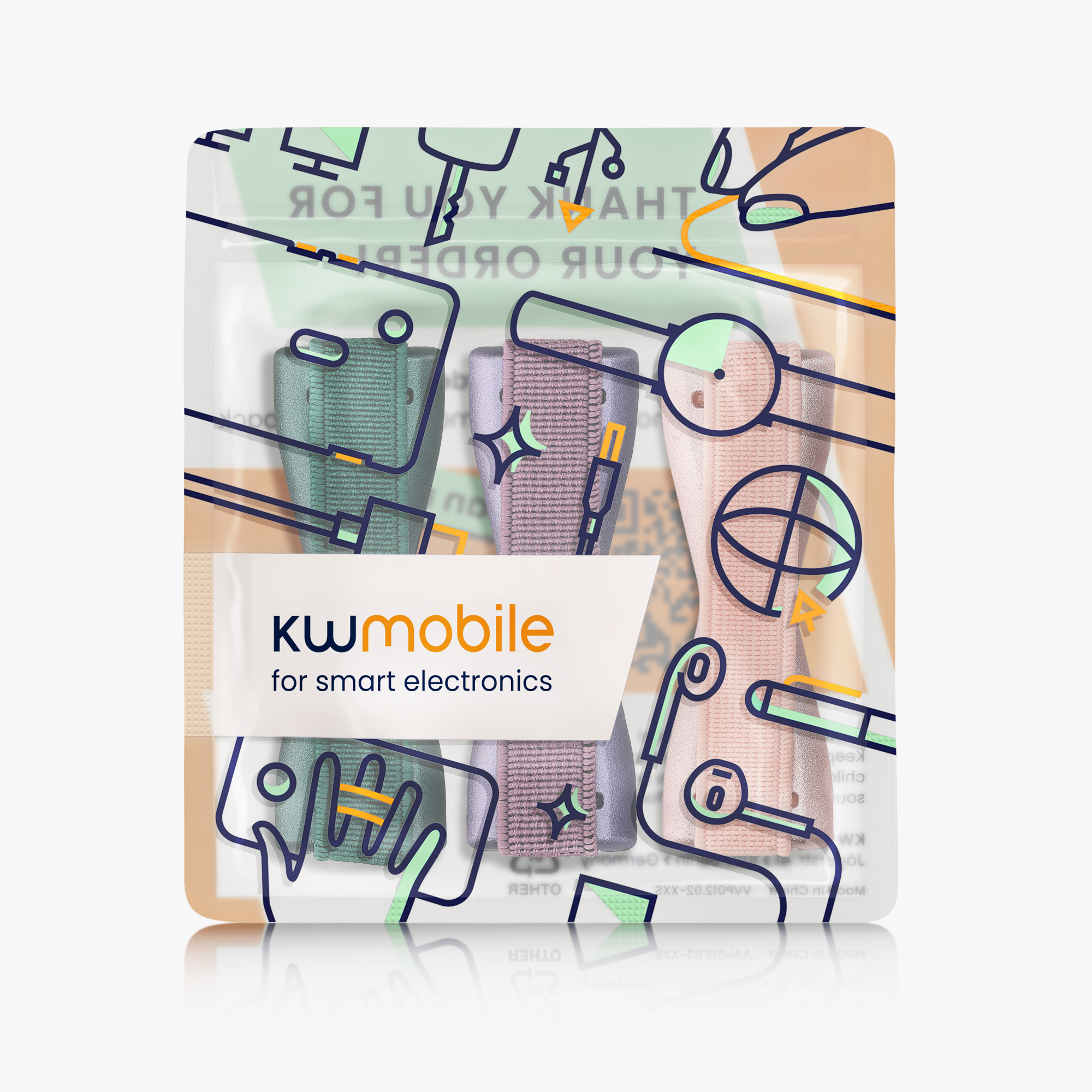 3x Řemínek Phones kwmobile - metalická tyrkysová / metalická berry / metalická růžově zlatá