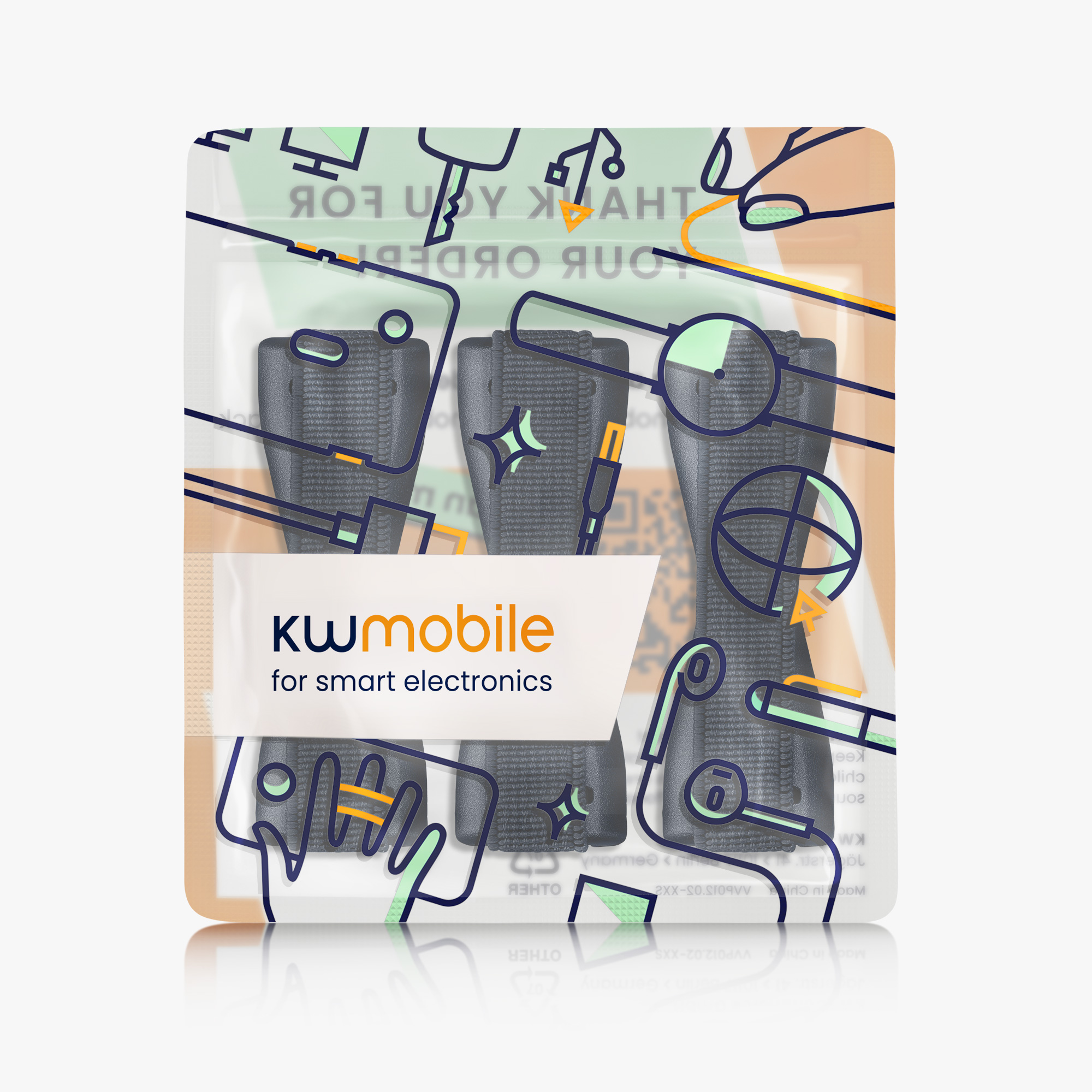Držáky na prst kwmobile pro smartphone, metalická zodiac modrá