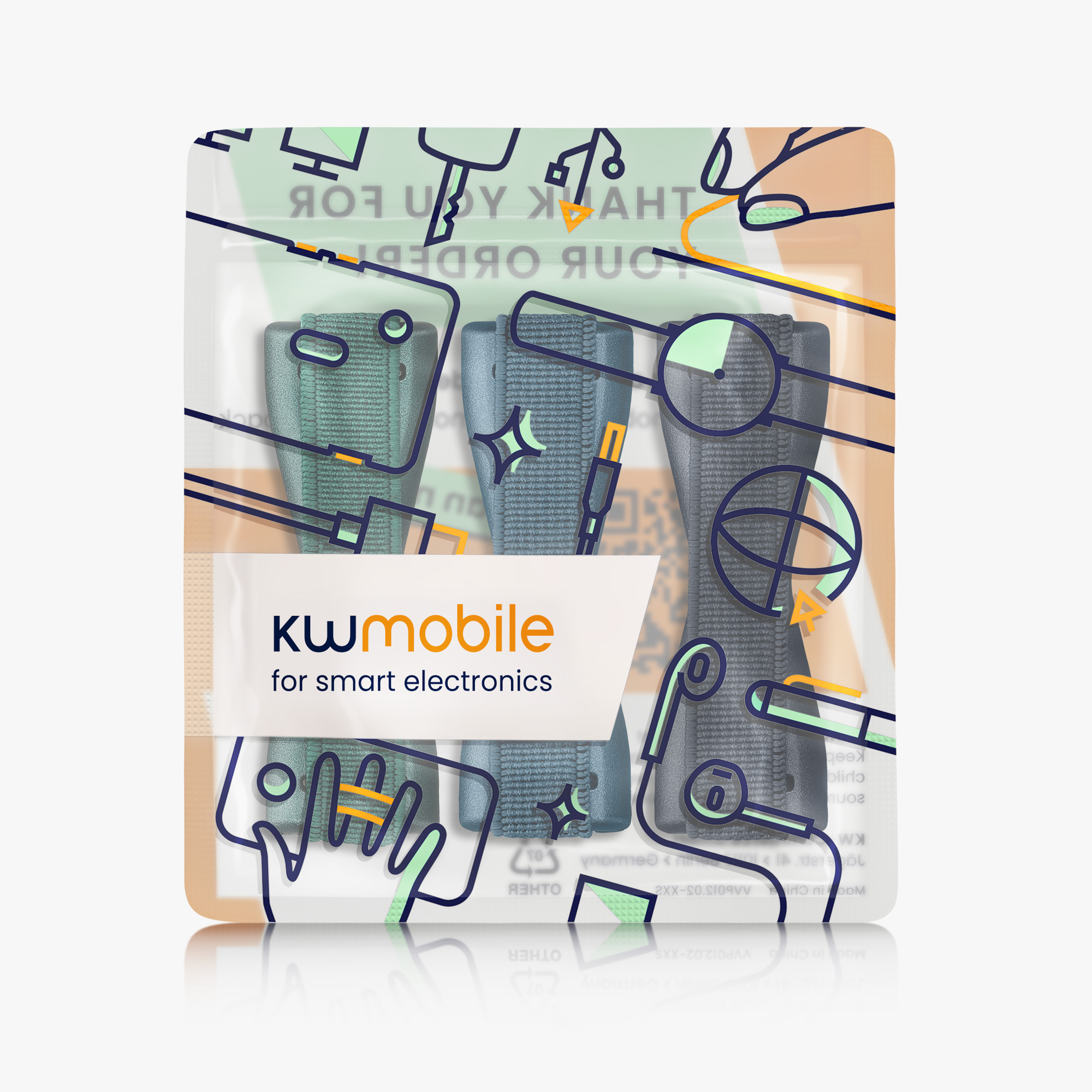 3x Řemínek Phones kwmobile - metalická zodiac modrá / metalická tyrkysová / metalická karibská modrá