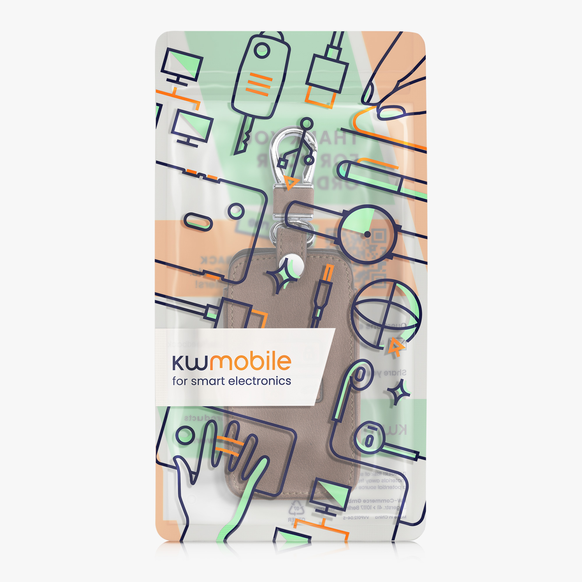 kwmobile pouzdro na klíč Renault 4 - tmavě hnědá