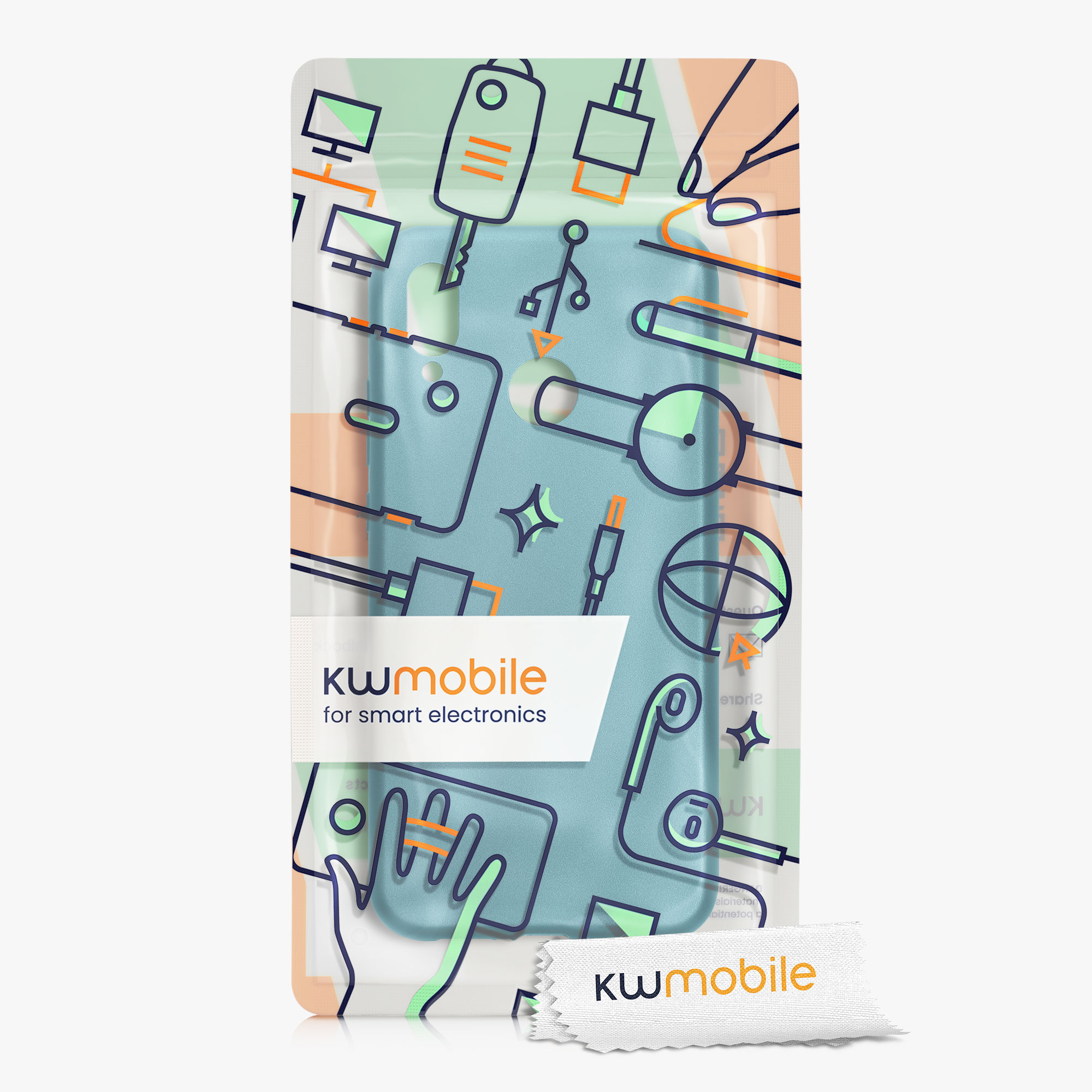 Kryt kwmobile Huawei P20 Lite, metalická karibská modrá