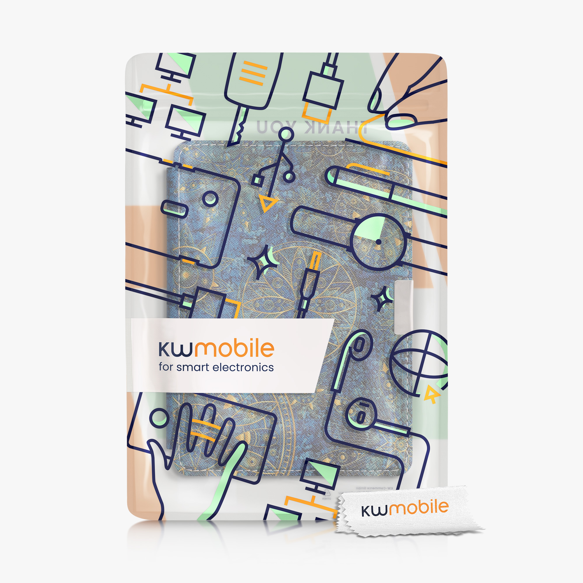 Flip pouzdro na čtečku Kobo Aura Edition 2 Golden Mandalas se stojánkem
