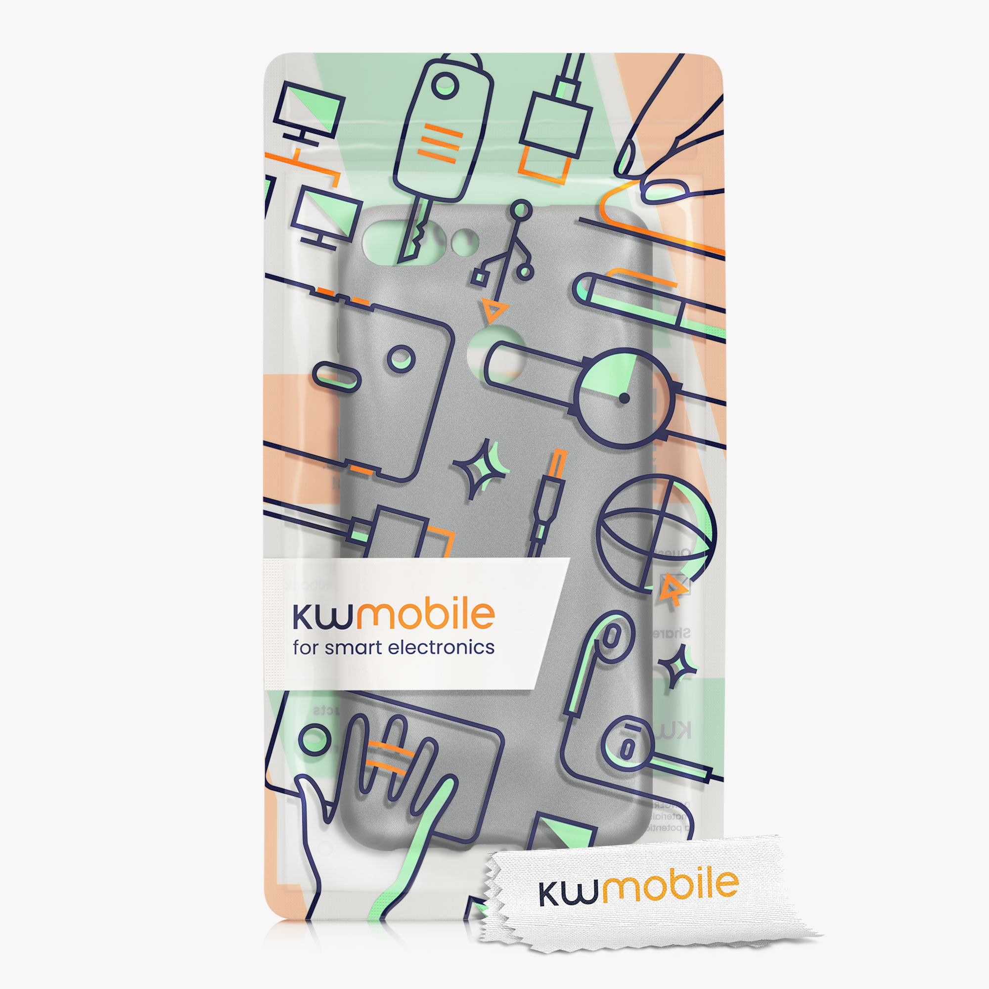 Kryt na mobil Huawei Enjoy 7S / P Smart (2017) kwmobile TPU metalický metalická šedá