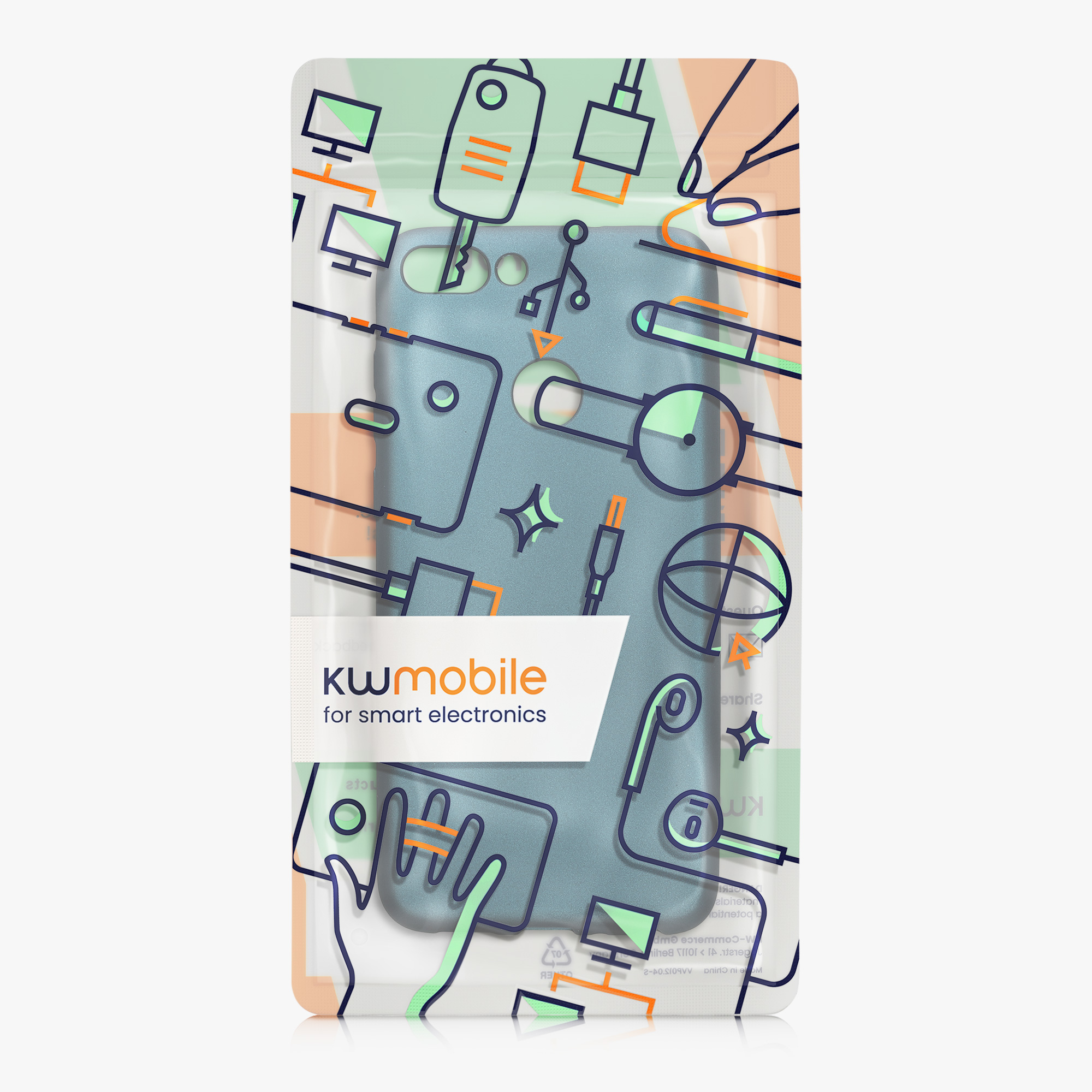 Kryt na mobil Huawei Enjoy 7S / P Smart (2017) kwmobile TPU metalický metalická karibská modrá