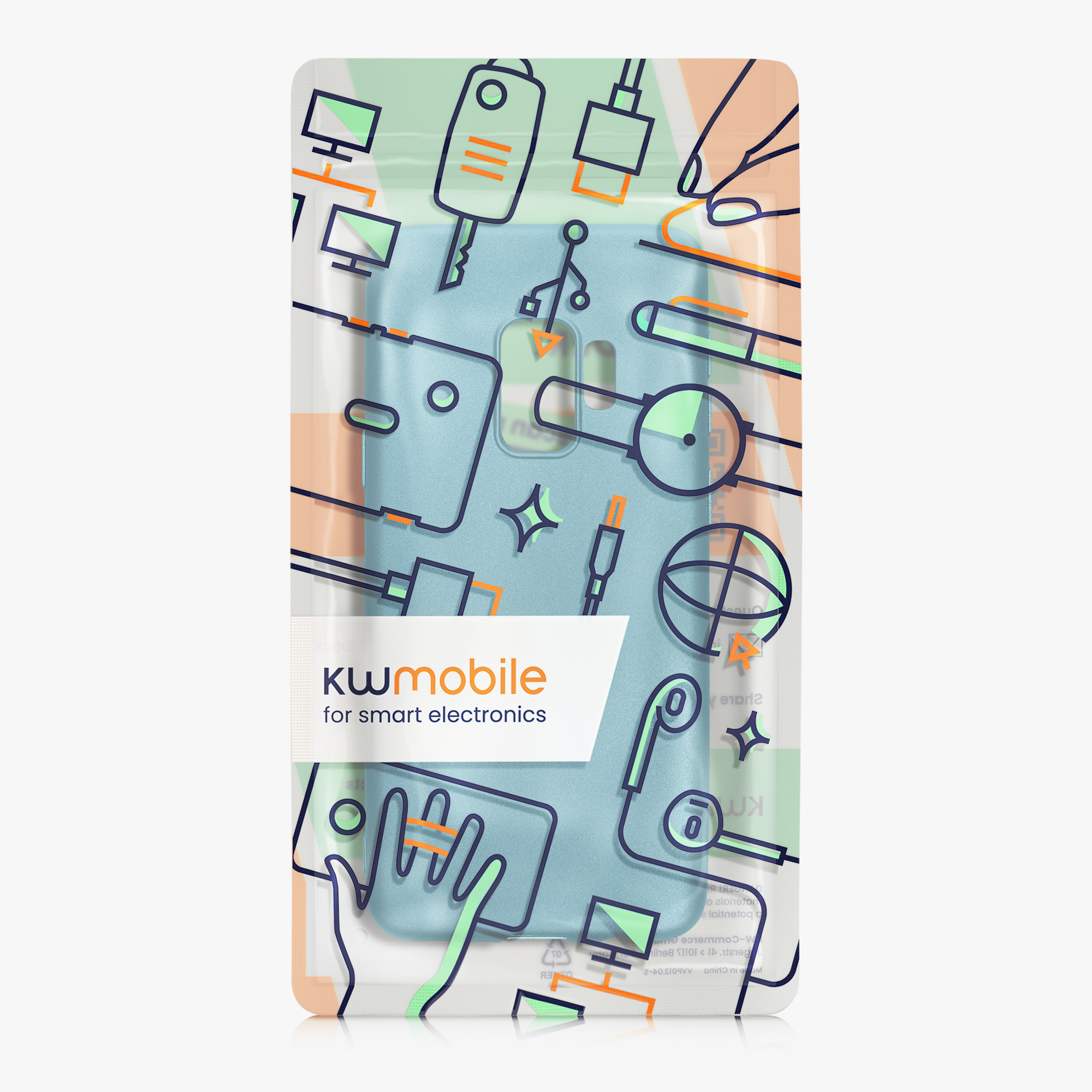 Kryt na mobil Galaxy S9 kwmobile metalický metalicky karibsky modrý