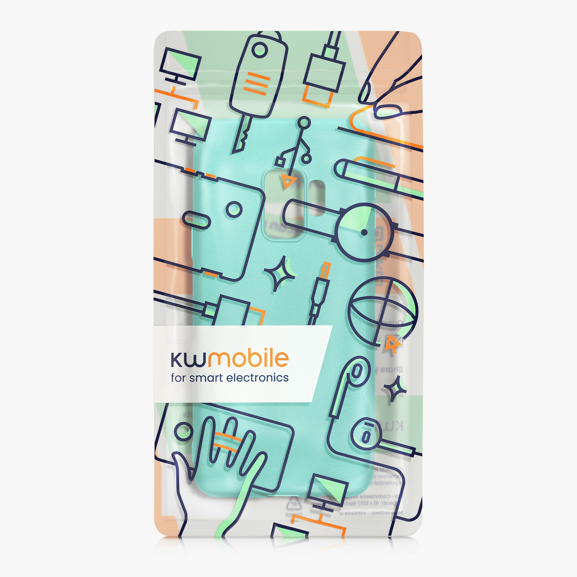 Kryt na mobil Samsung Galaxy S9 kwmobile metalická tyrkysová