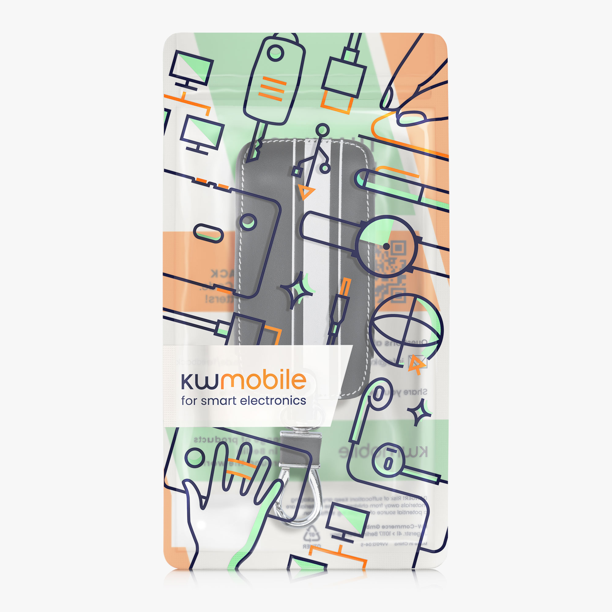kwmobile pouzdro na klíč Renault 4 - bílá / černá