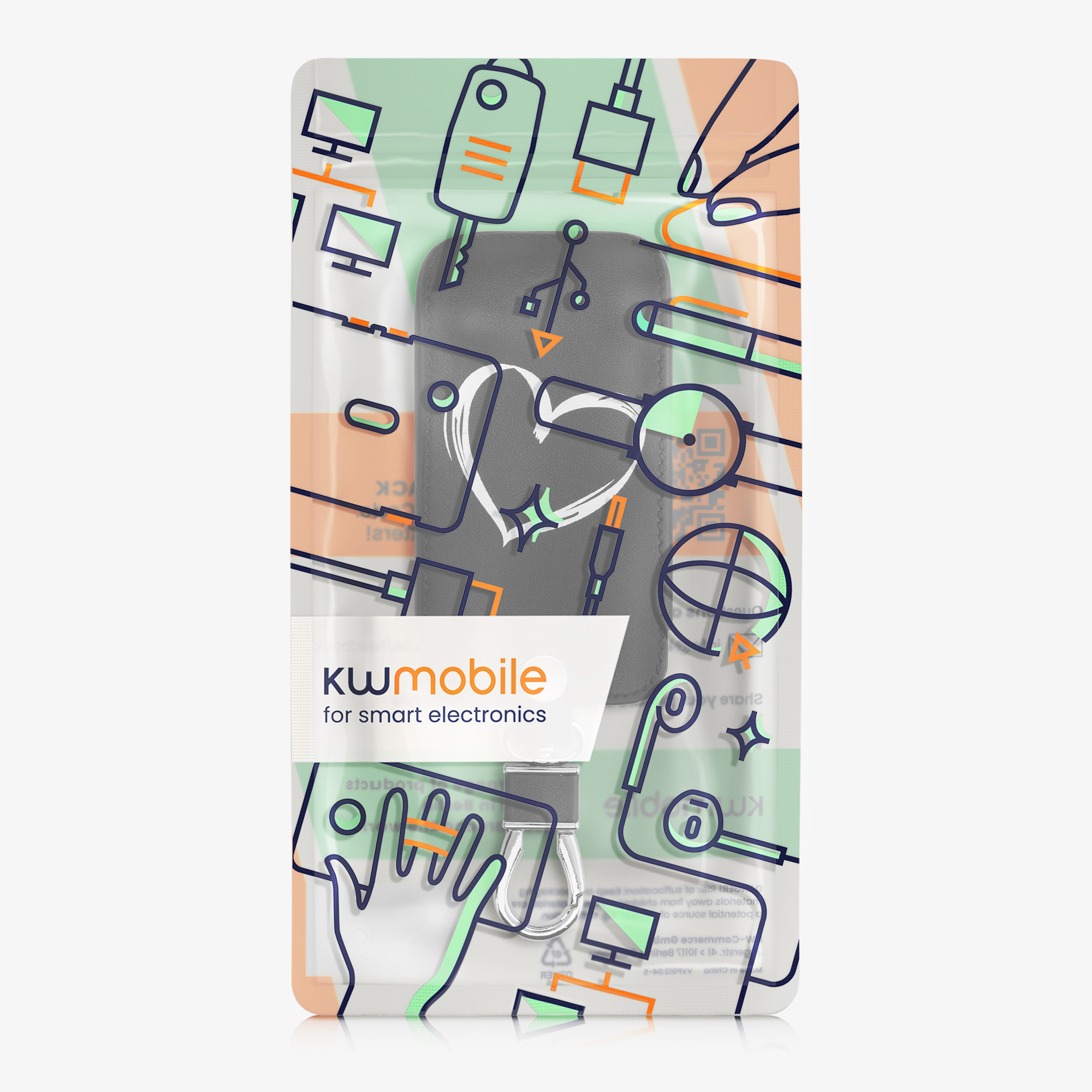 kwmobile pouzdro na klíč Renault 4 - bílá / černá