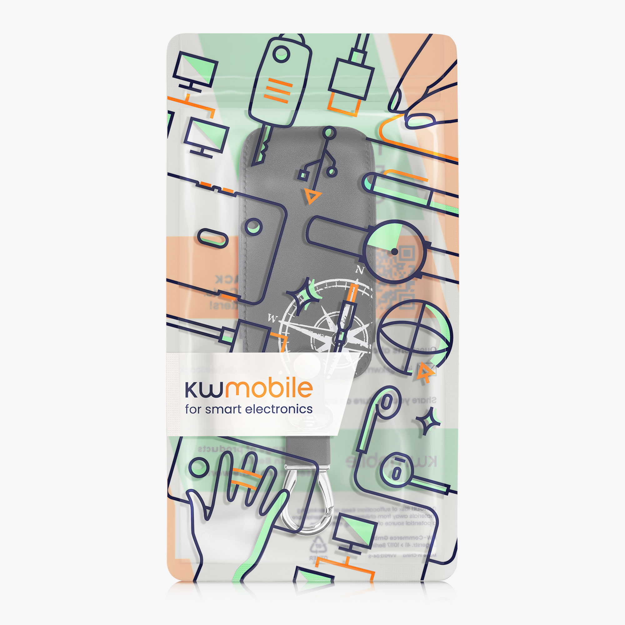 kwmobile pouzdro na klíč Renault 4 - bílá / černá