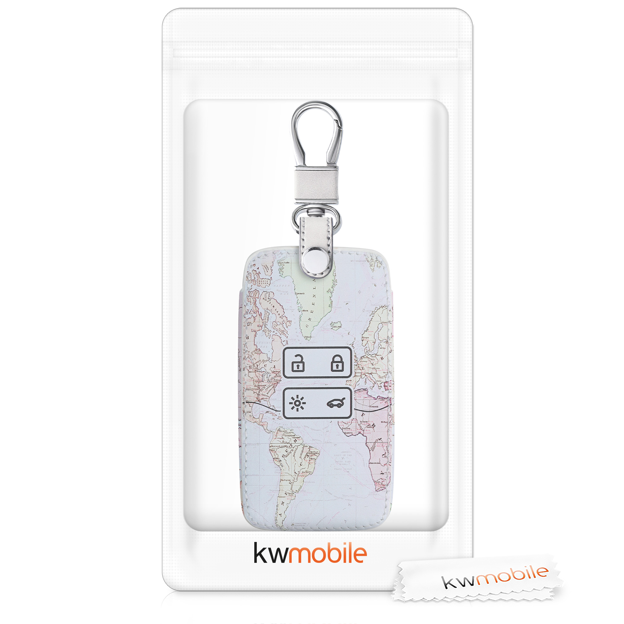 kwmobile pouzdro na klíč Renault 4 - Travel černá / vícebarevná