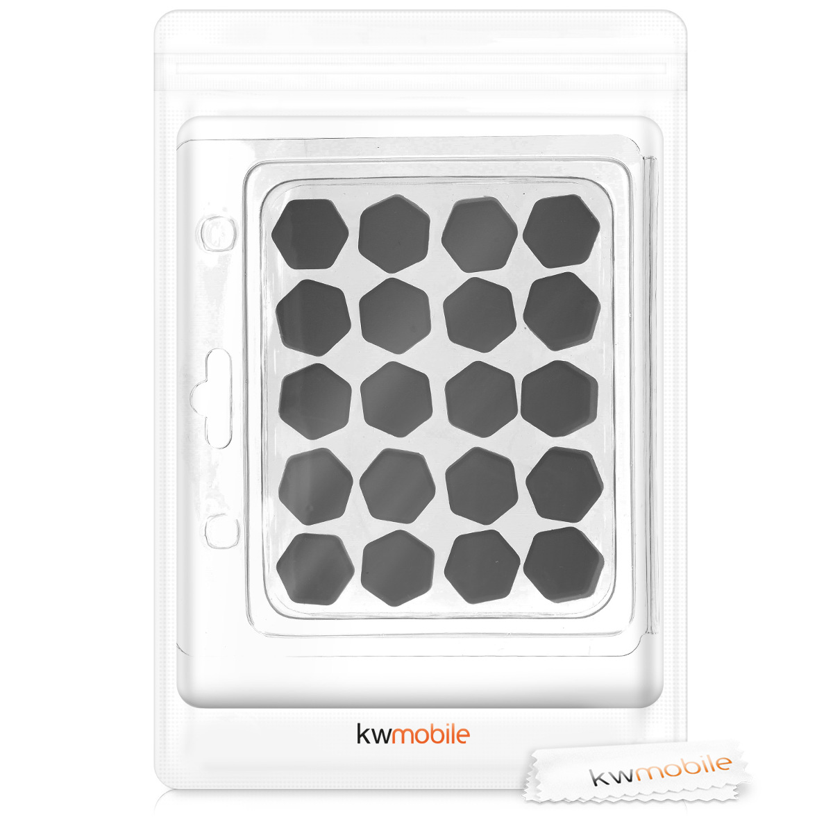Krytky šroubů kol 17 mm kwmobile 20ks černý