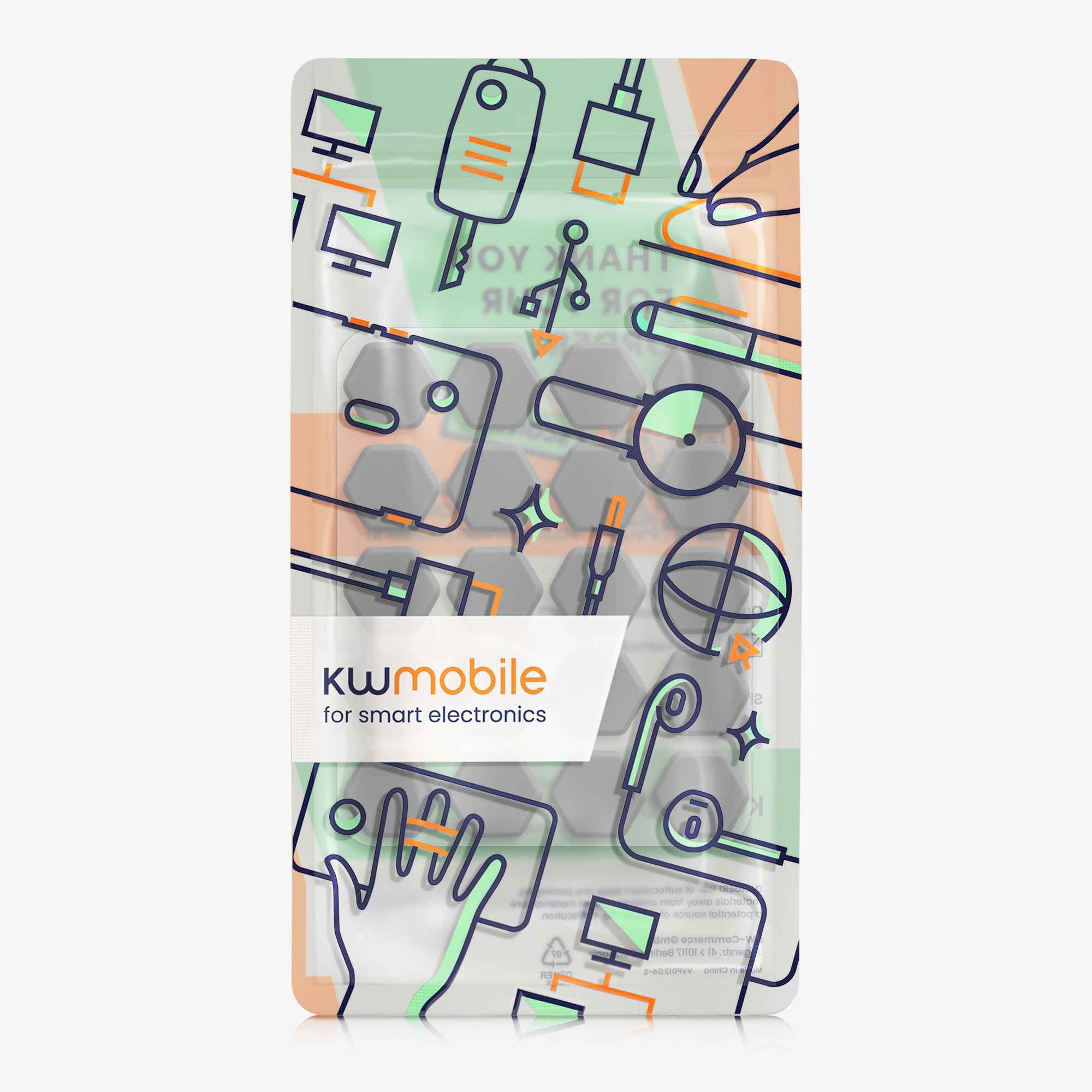 Krytky šroubů kol 17 mm kwmobile 20ks šedý